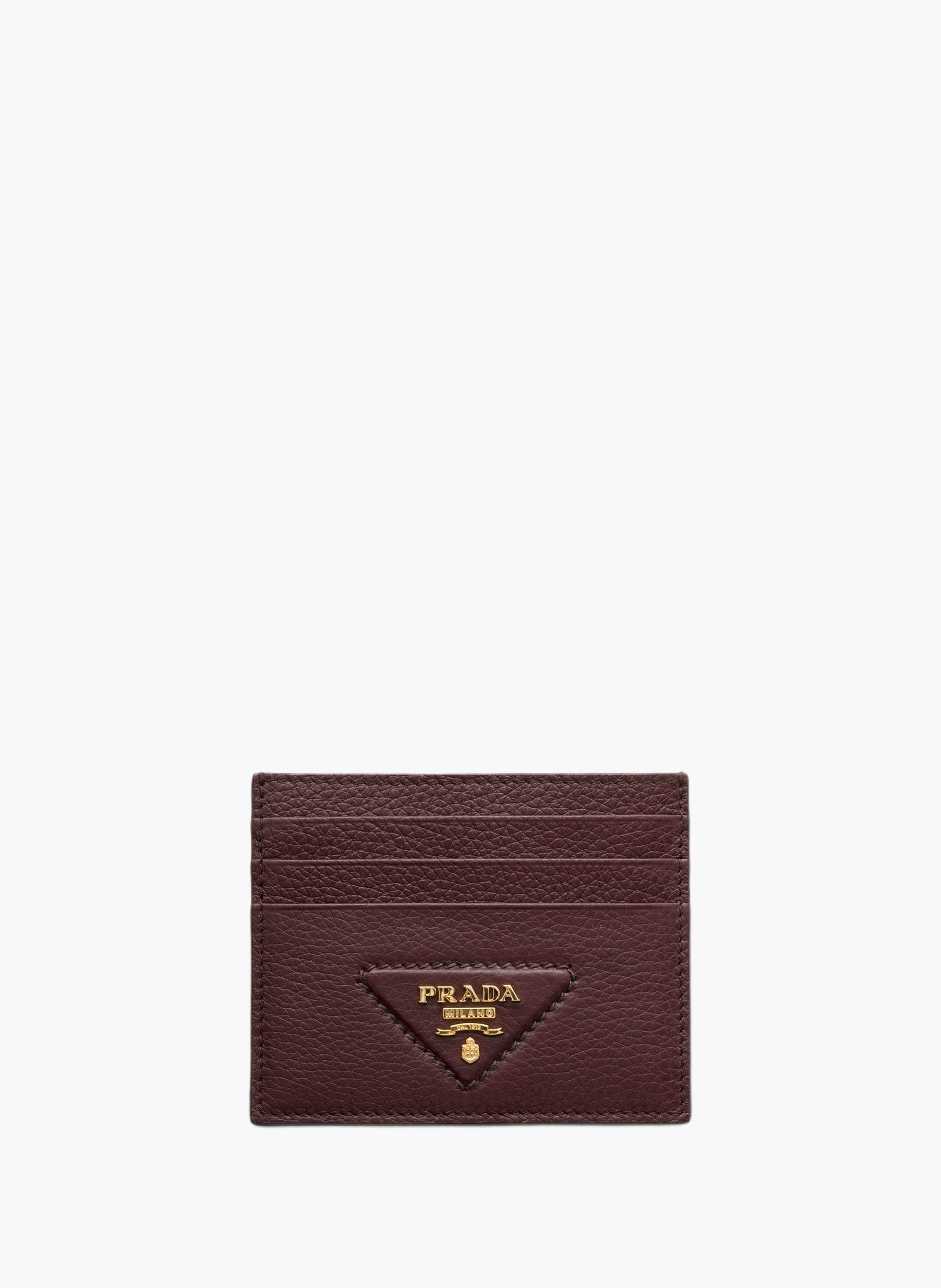 Porte-cartes en cuir PRADA Rouge