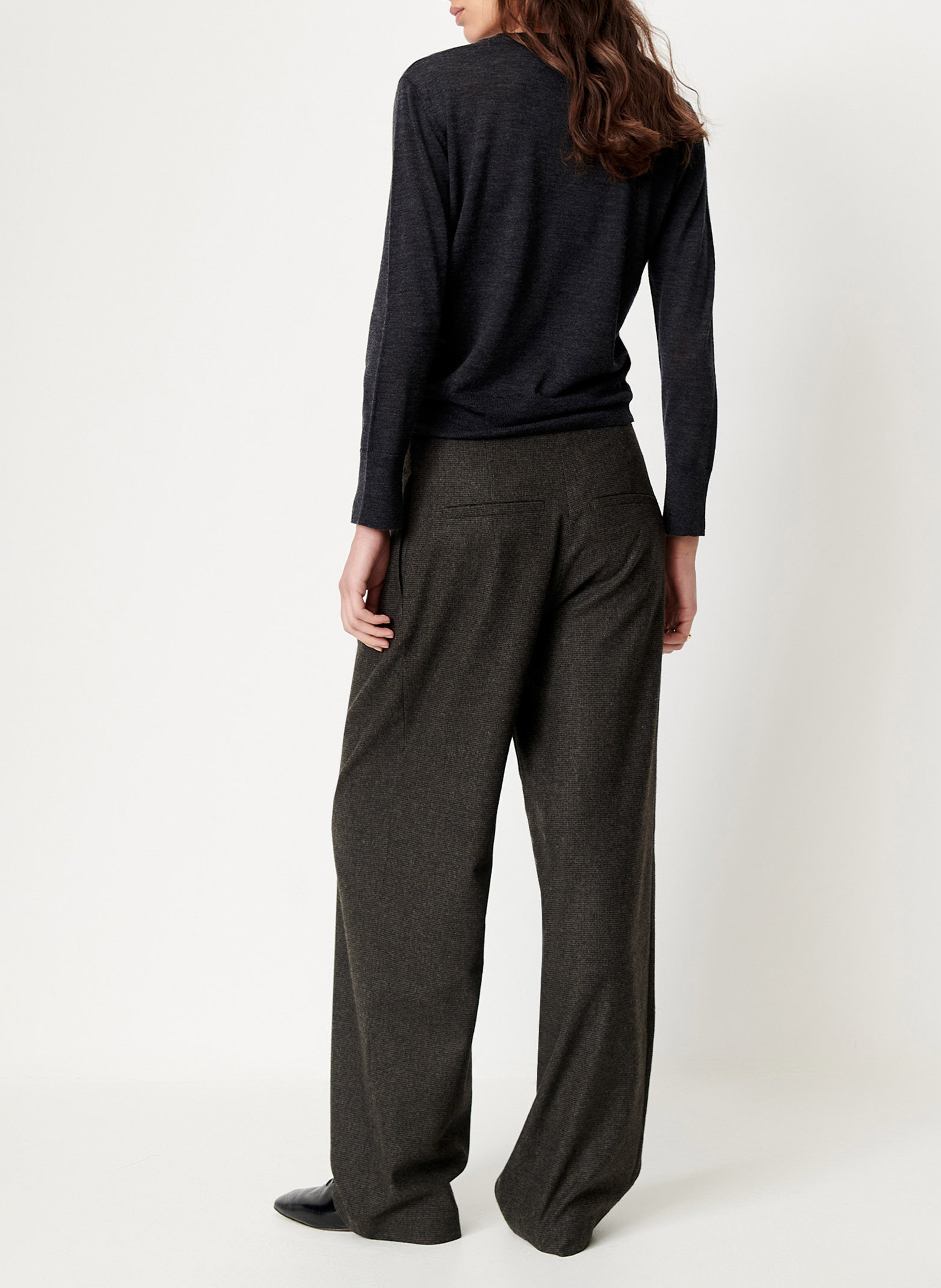 Pantalon droit taille haute à pinces bodam SESSUN Gris