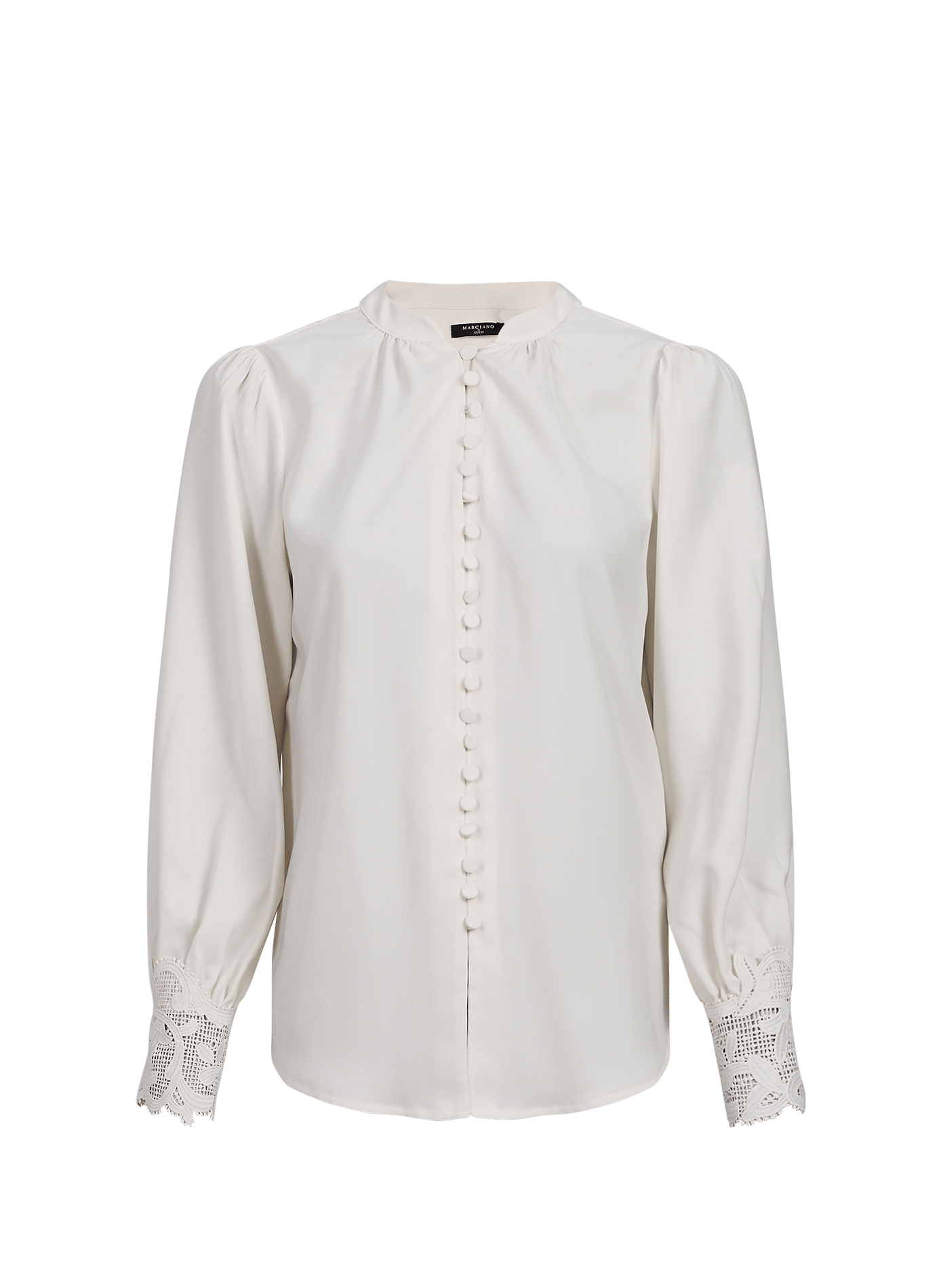 Chemisier Michelle droit col tunisien à dentelle GUESS Beige