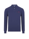 Polo droit à manches longues en maille piqué de coton | Bleu by POLO RALPH LAUREN POLO RALPH LAUREN Polo droit à manches longues en maille piqué de coton | Bleu