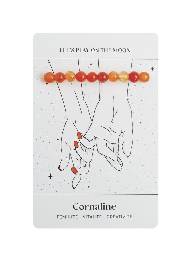 Let's play on the moon carnelian bracelet