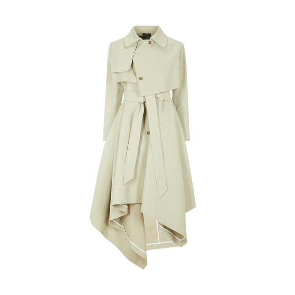 A.w.a.k.e. Belted And Double-breasted Cotton Trench Coat In Green