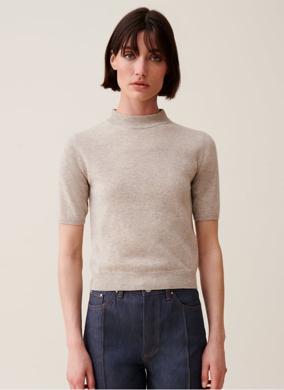 Pull manches courtes en laine Beige by CLAUDIE PIERLOT CLAUDIE PIERLOT Pull manches courtes en laine Beige
