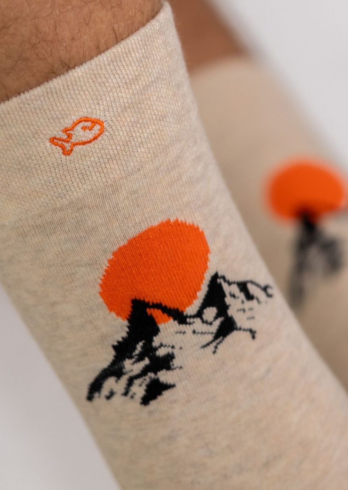 Chaussettes en coton peigné à motifs BILLYBELT Beige