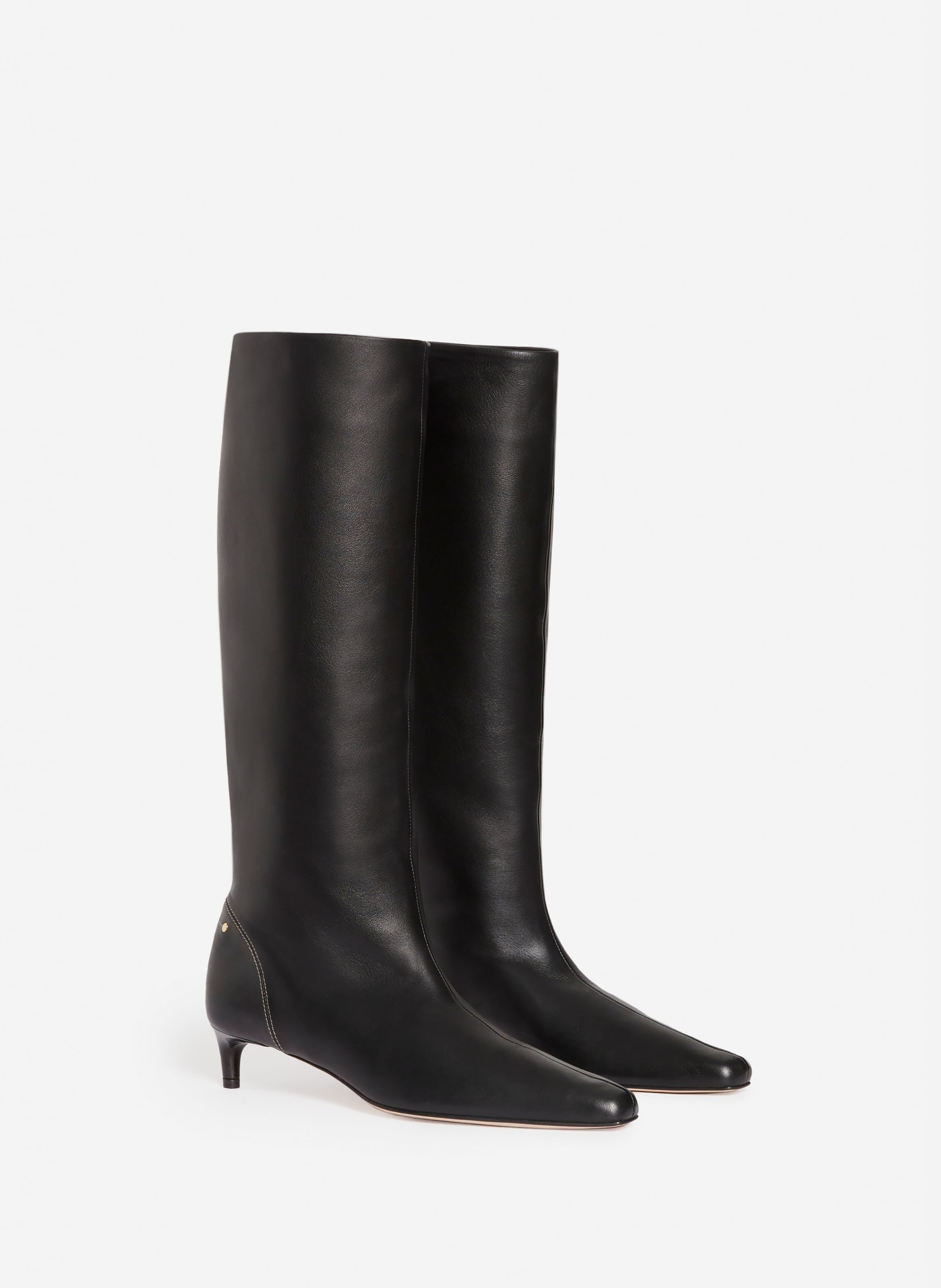 Bottes hautes cuir noir daily VANESSA BRUNO Noir
