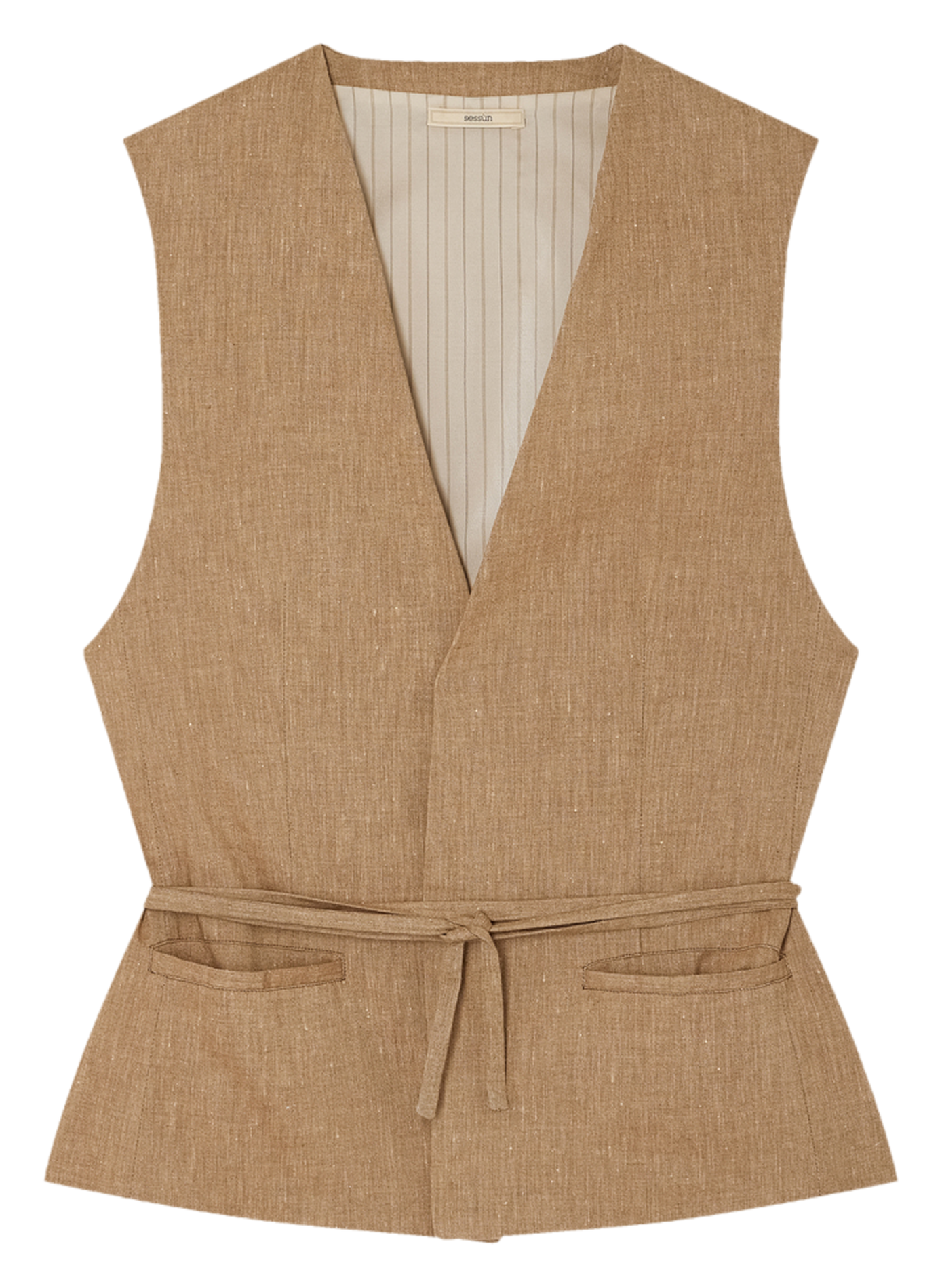 Veste tailleur droite en lin mélangé marcello SESSUN Beige