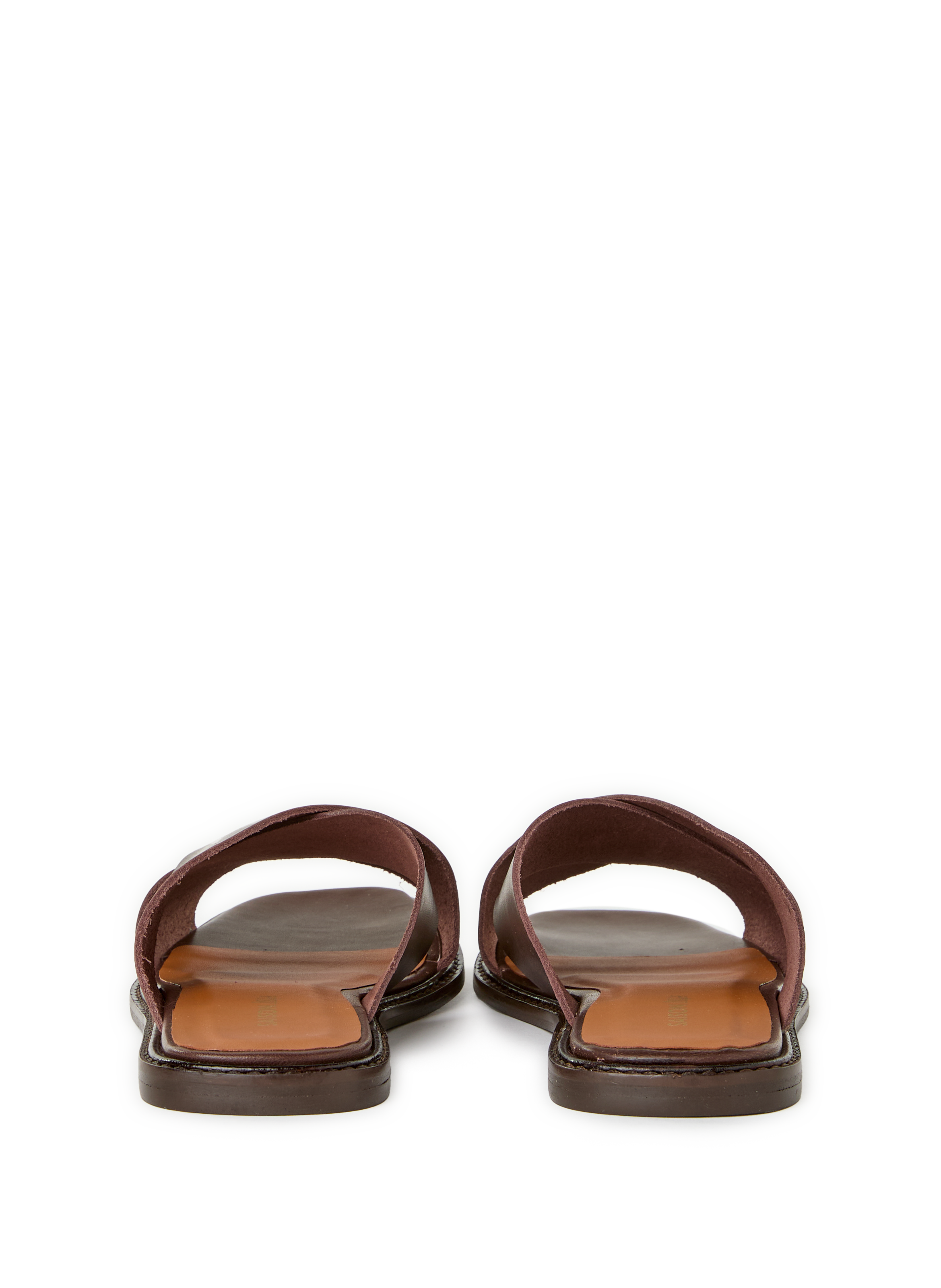 Mules en cuir CLAUDINE Marron