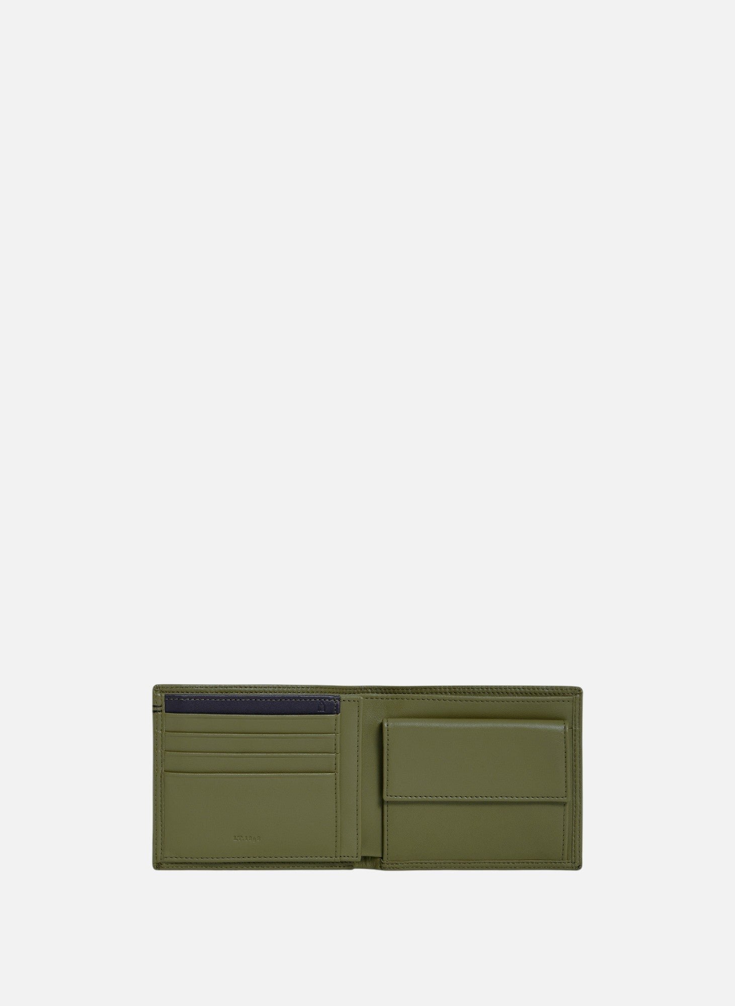 Portefeuille à rabat 2 volets martin en cuir lisse LE TANNEUR Vert