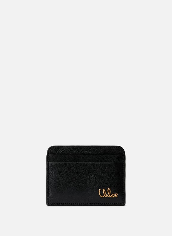 Leather card holder Black by CHLOÉ CHLOÉ Leather card holder Black