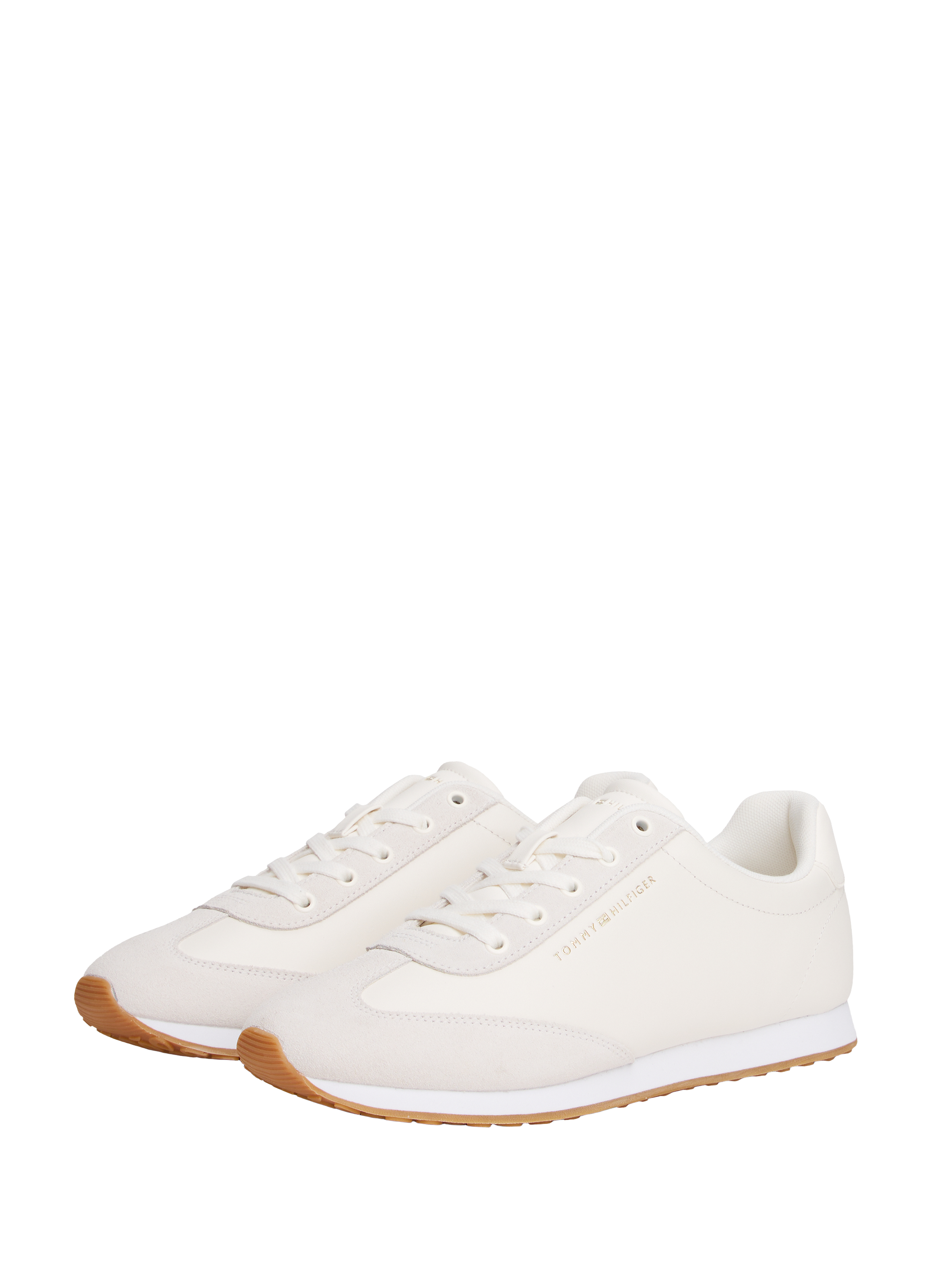 Baskets en cuir à logo TOMMY HILFIGER Beige