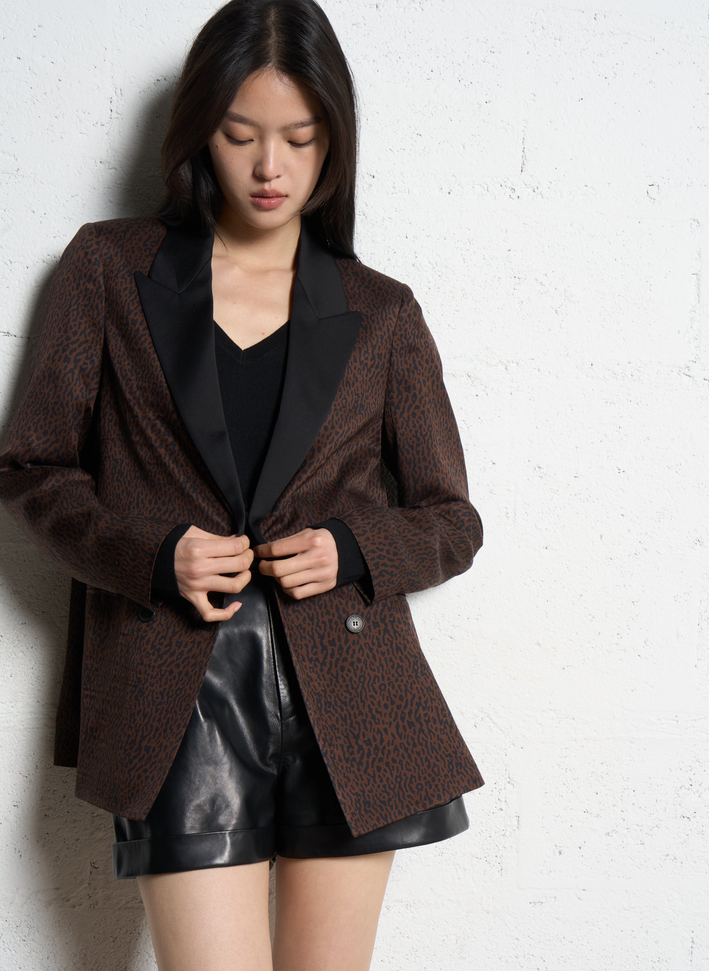 Veste tailleur imprimée IKKS Marron