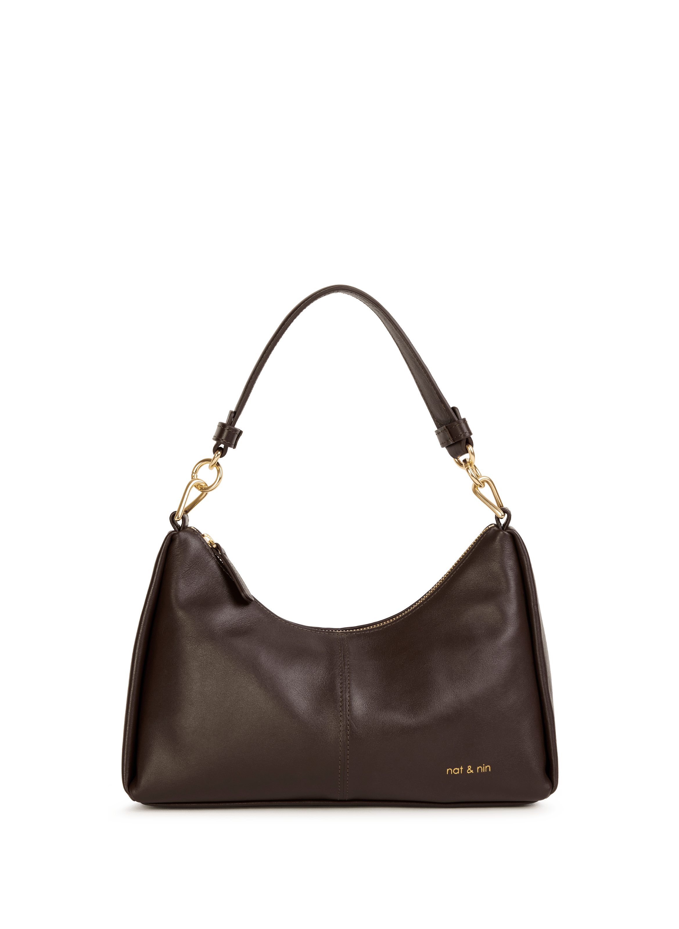 NAT & NIN Metallic leather handbag  Brown