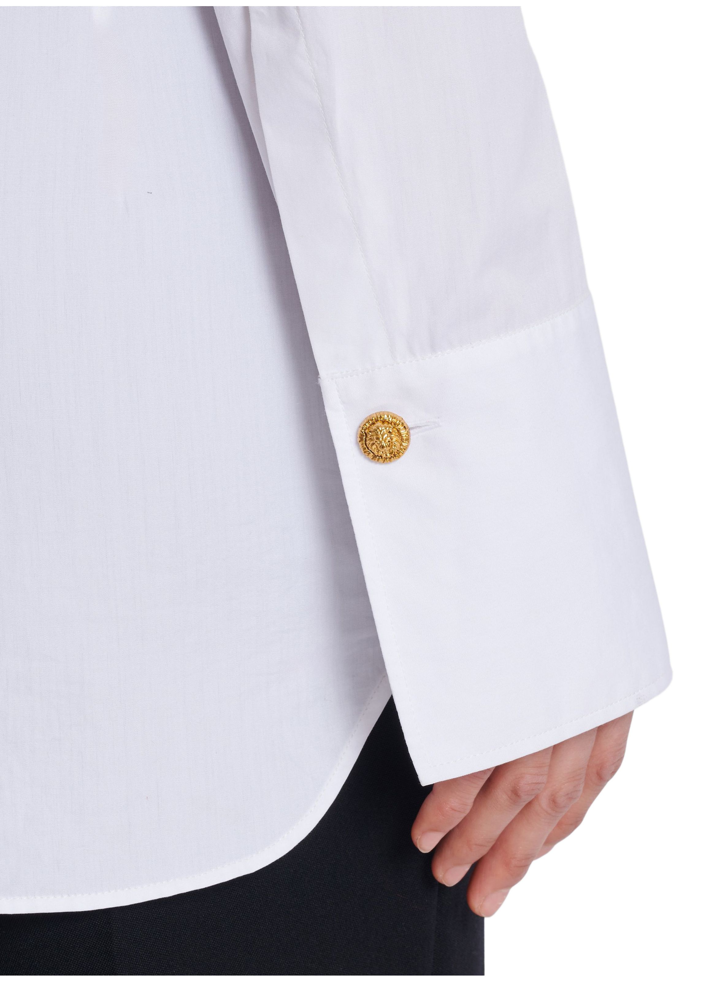 Chemise en popeline de coton BALMAIN Blanc