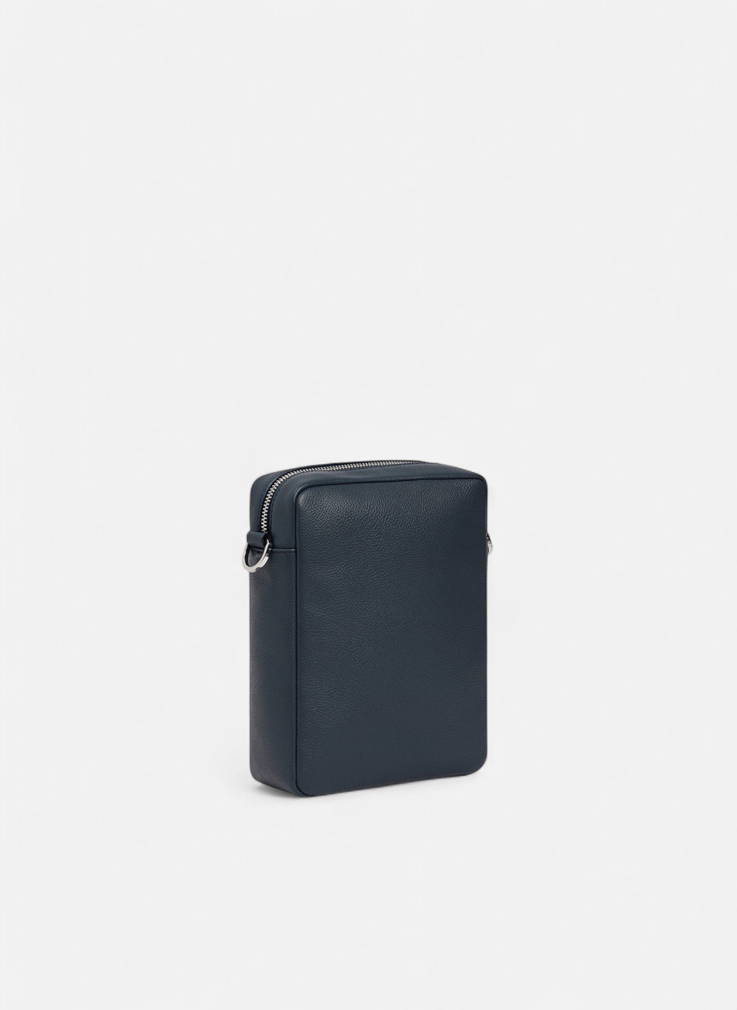 Petite sacoche zippée marceau en cuir grainé LE TANNEUR Bleu