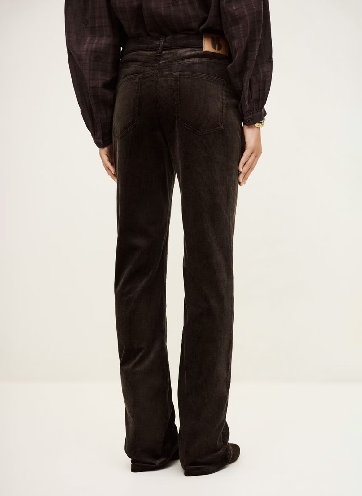 Pantalon bootcut en coton mélangé vassili BA&SH Marron