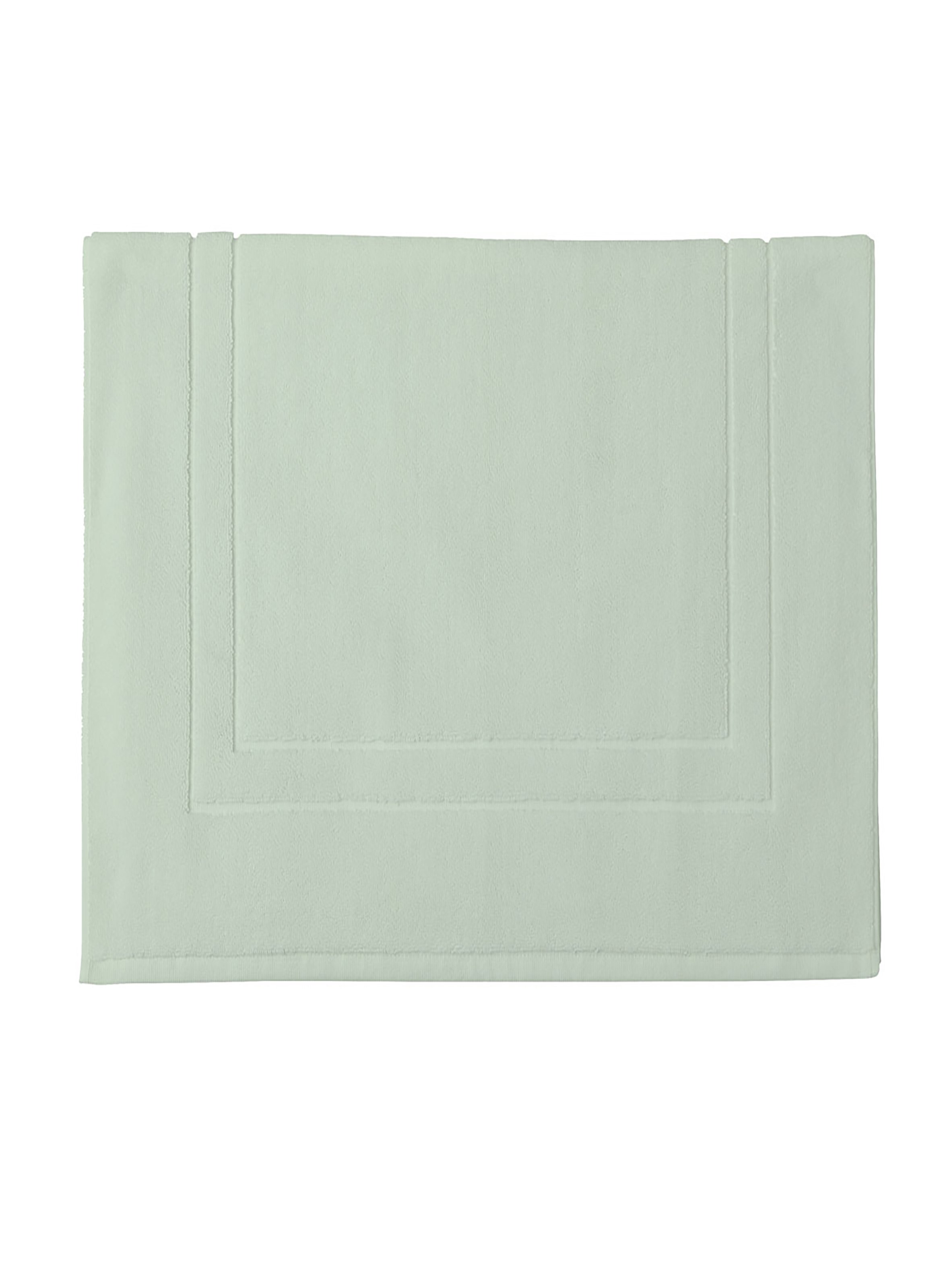 Tapis de bain uni en coton biologique, ess-cadre  Vert eucalyptus