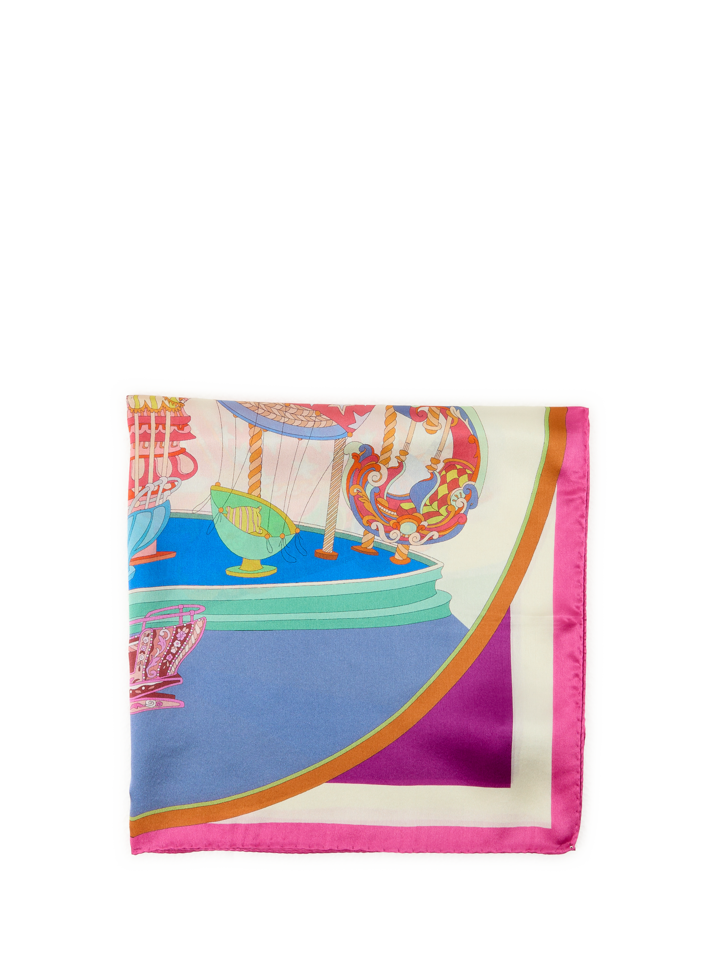 Printed silk scarf AU PRINTEMPS PARIS Multicolour