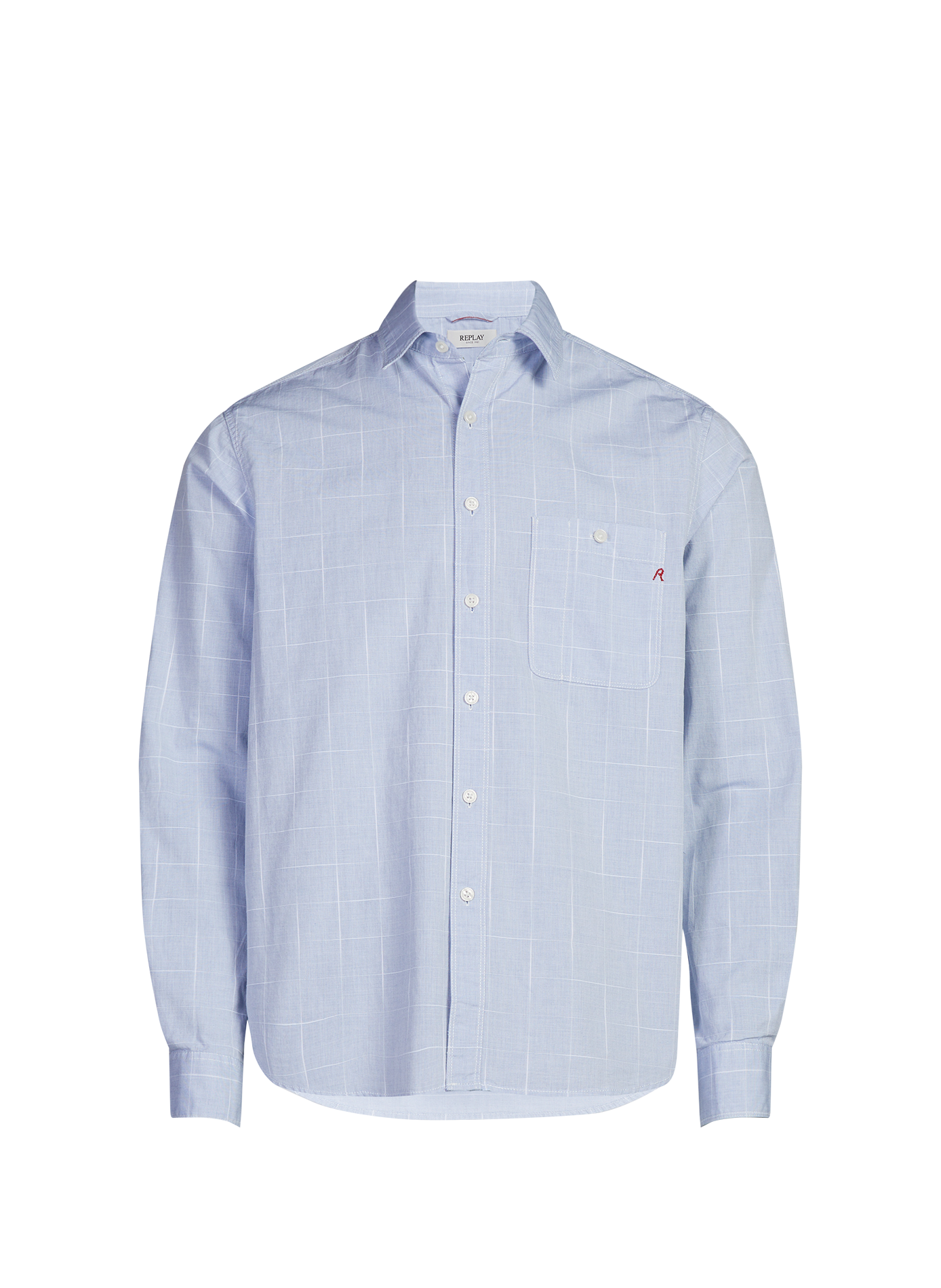 Classic checkered cotton shirt REPLAY Blue