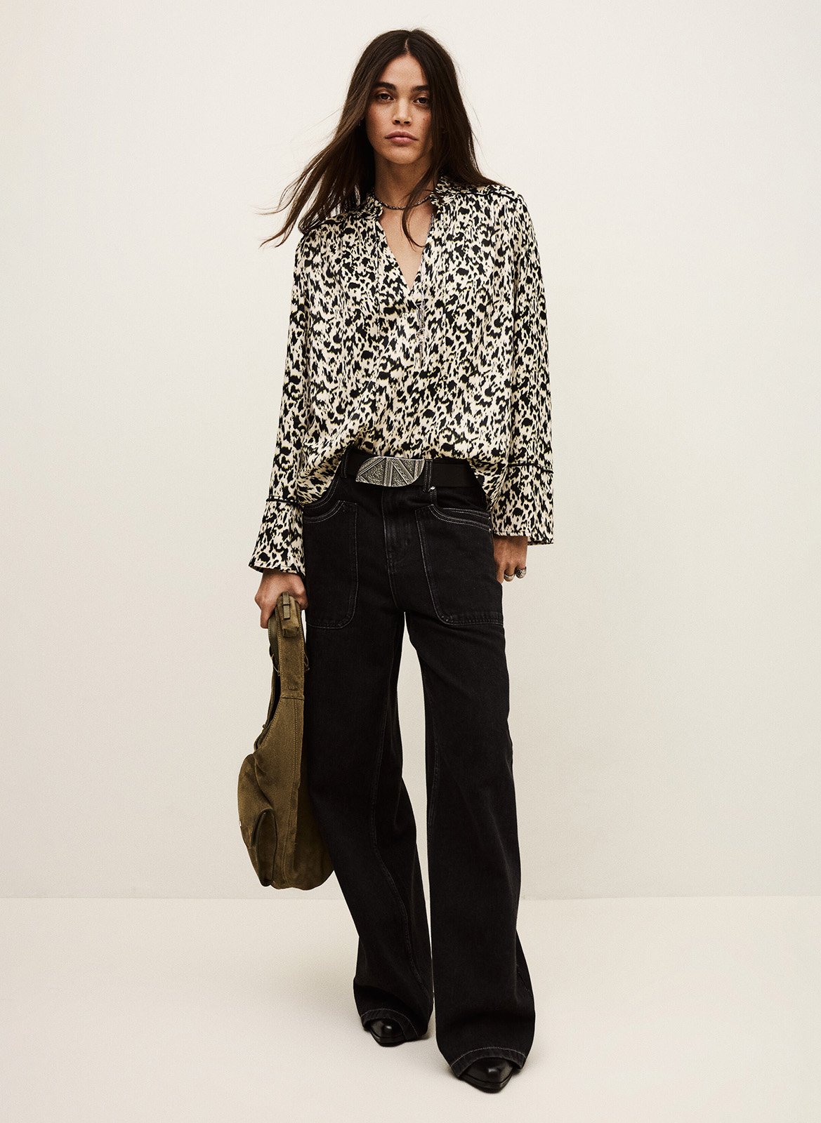 Blouse col rond imprimée pia BA&SH Beige