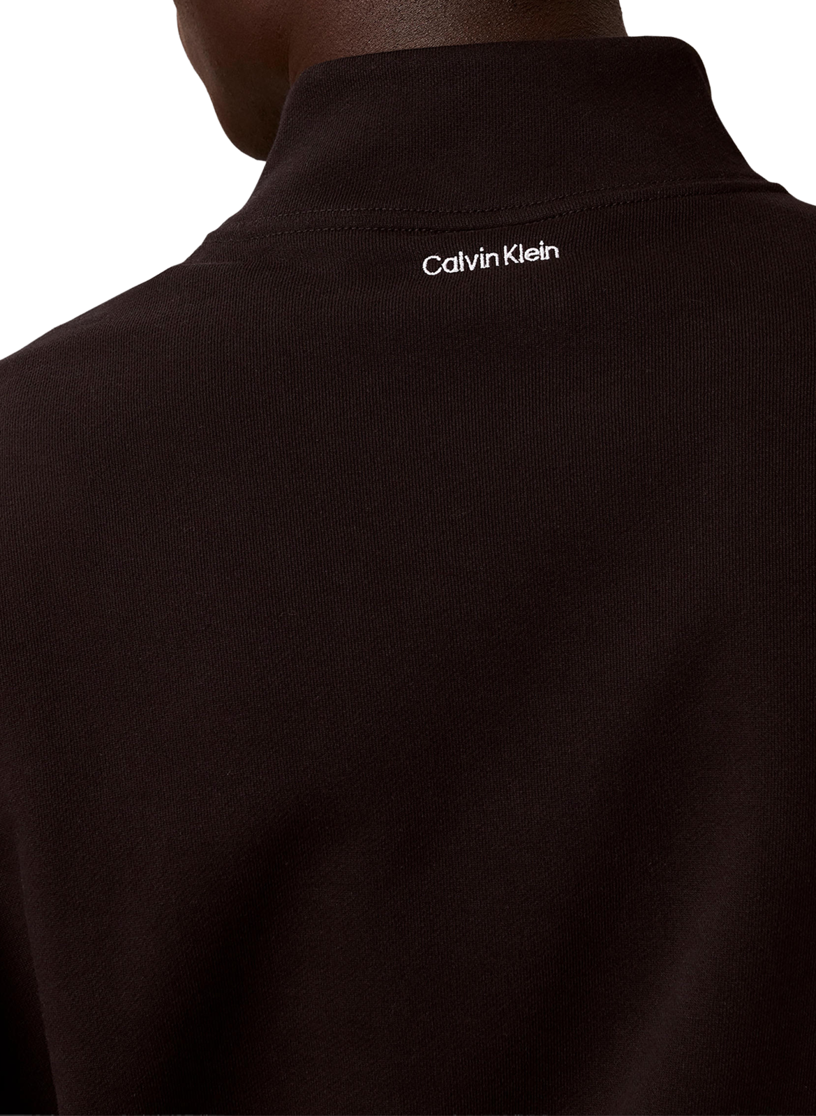 Sweatshirt à col montant zippé en coton CALVIN KLEIN Noir