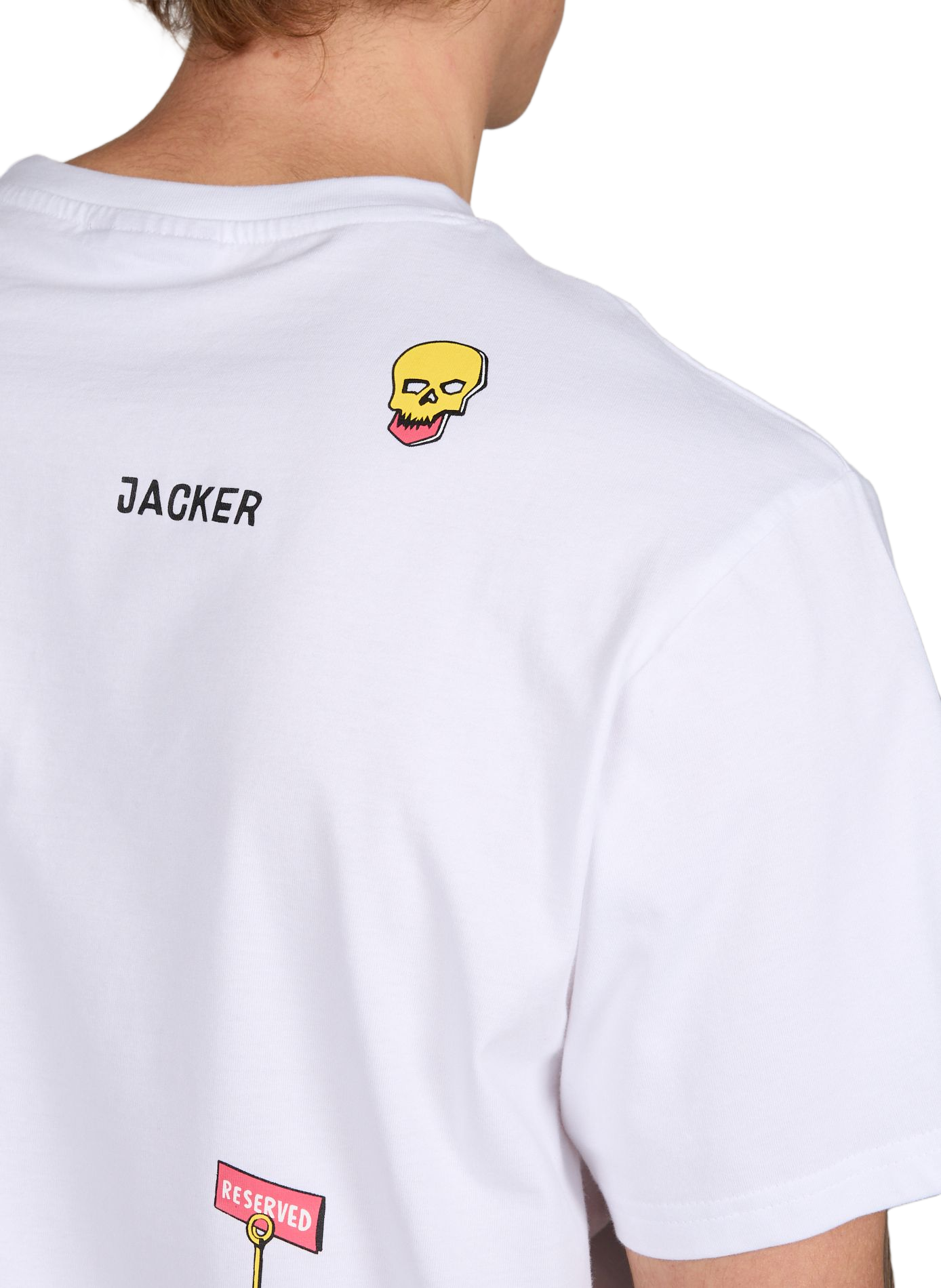 Straight printed cotton T-shirt JACKER. White