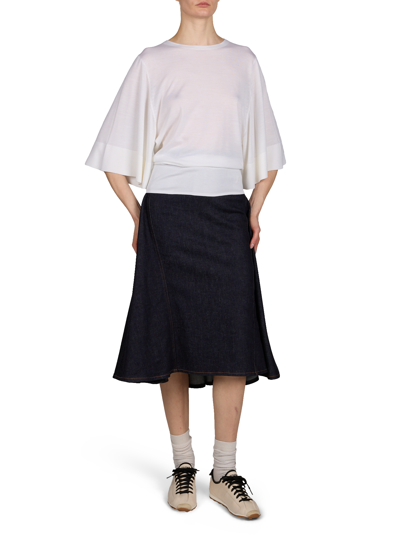 Top Mananco in virgin wool and silk JACQUEMUS White
