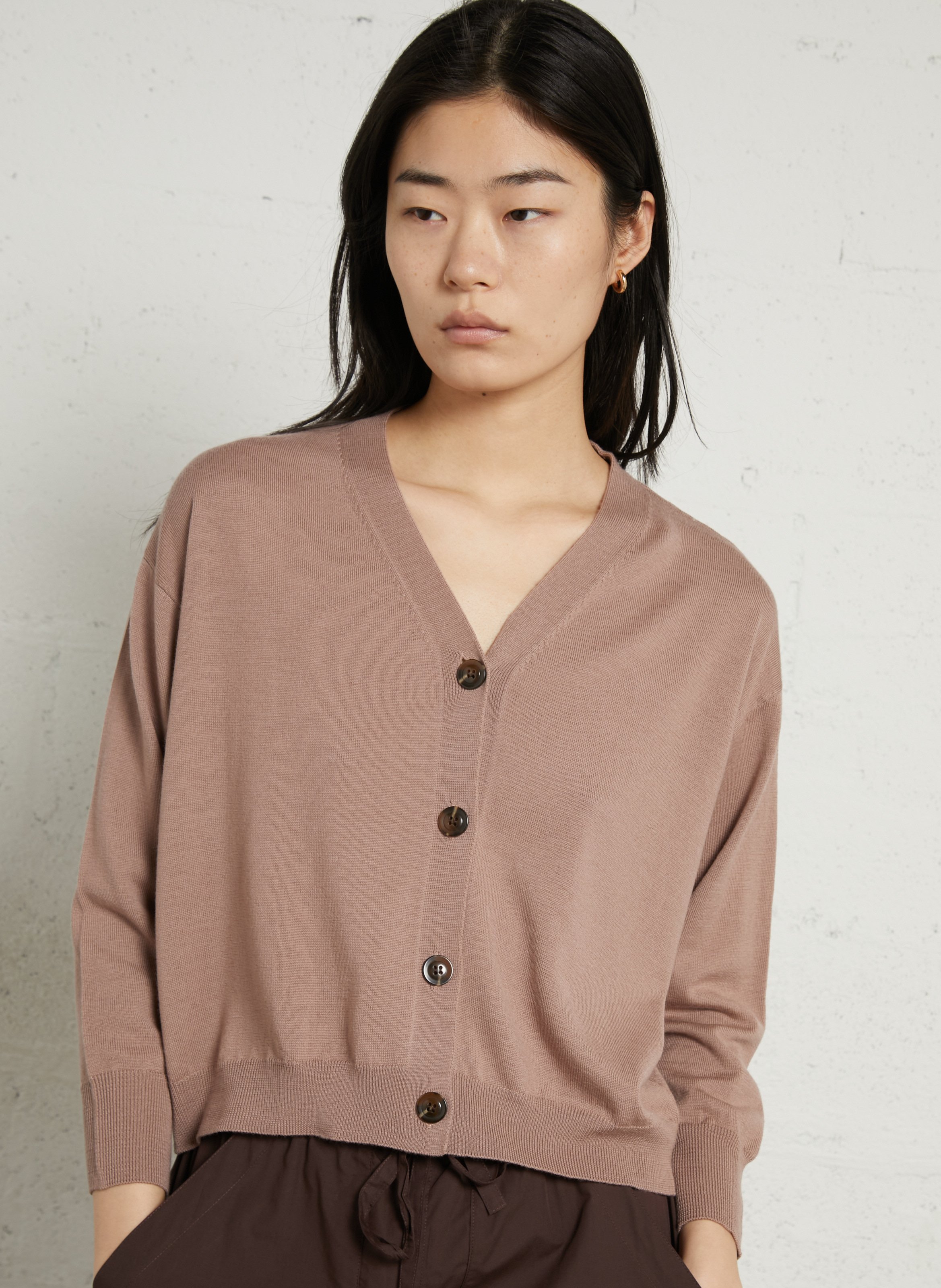 Cardigan à col v en laine idem SOEUR Rose