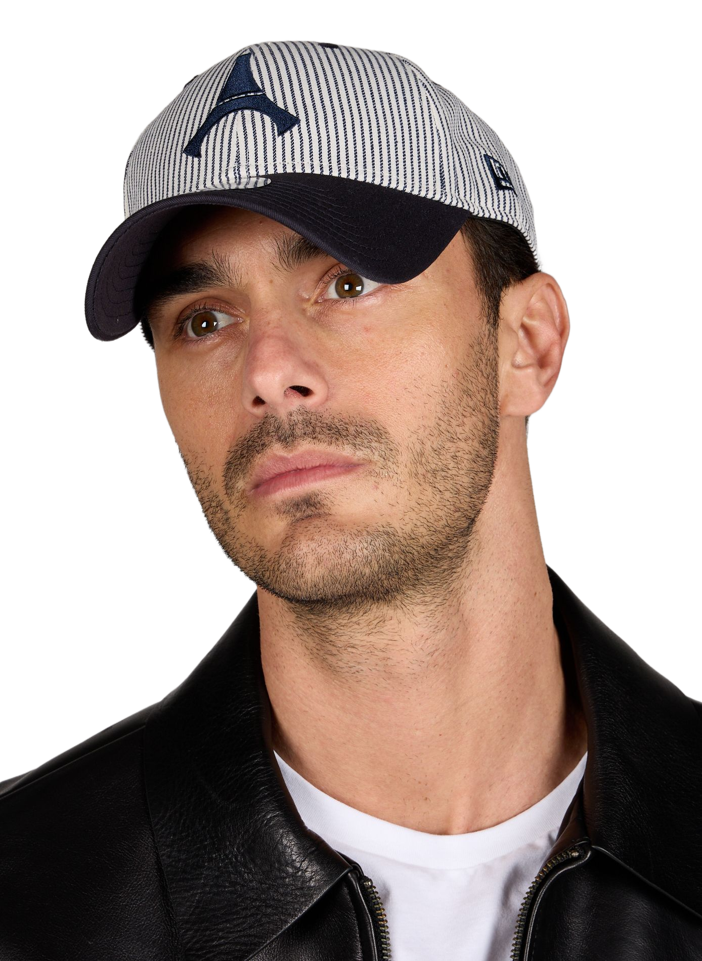 Eiffel Tower Striped Cotton Cap NEW ERA Blue