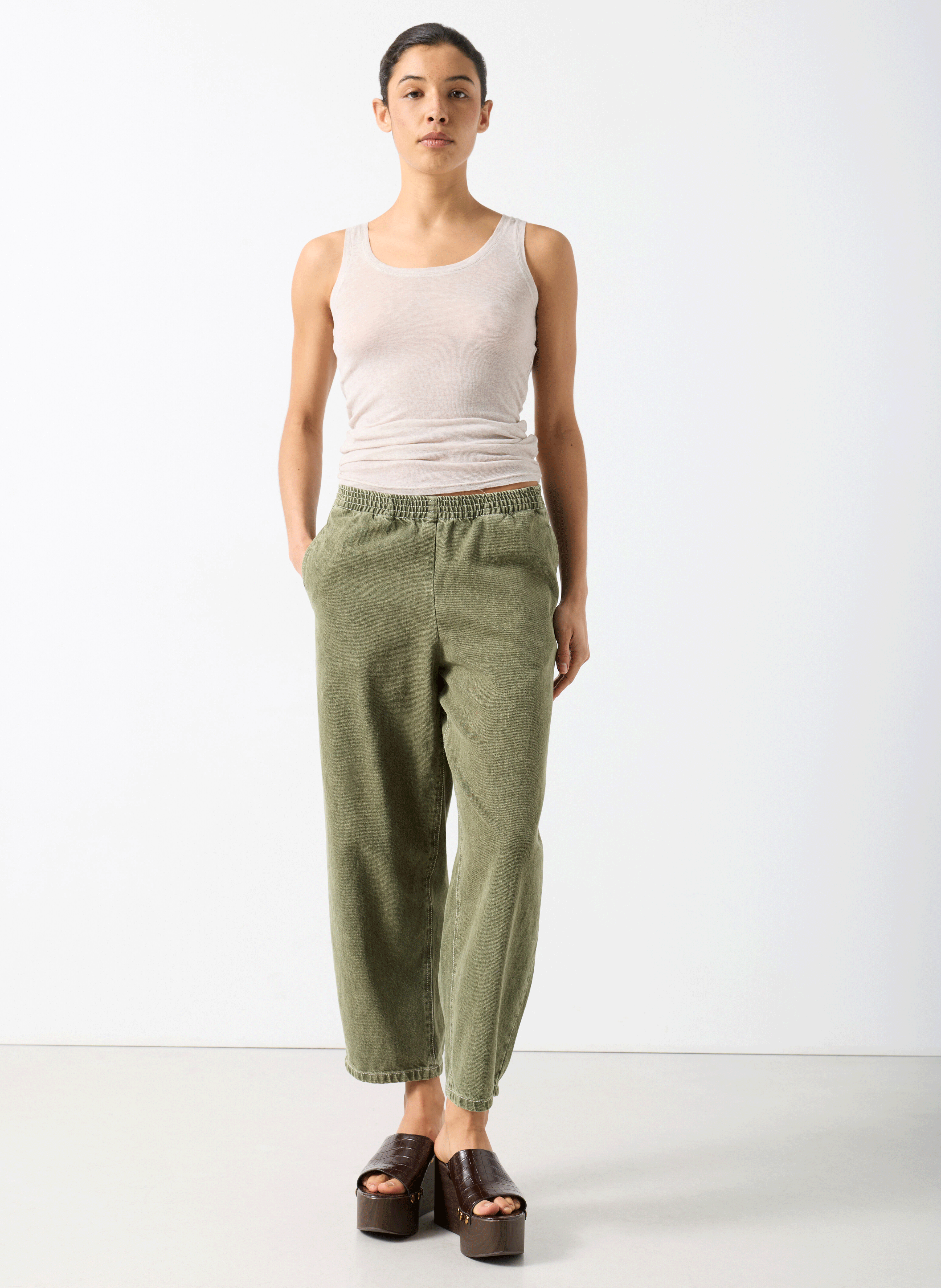 Jean large en coton mélangé uzatown AMERICAN VINTAGE Vert