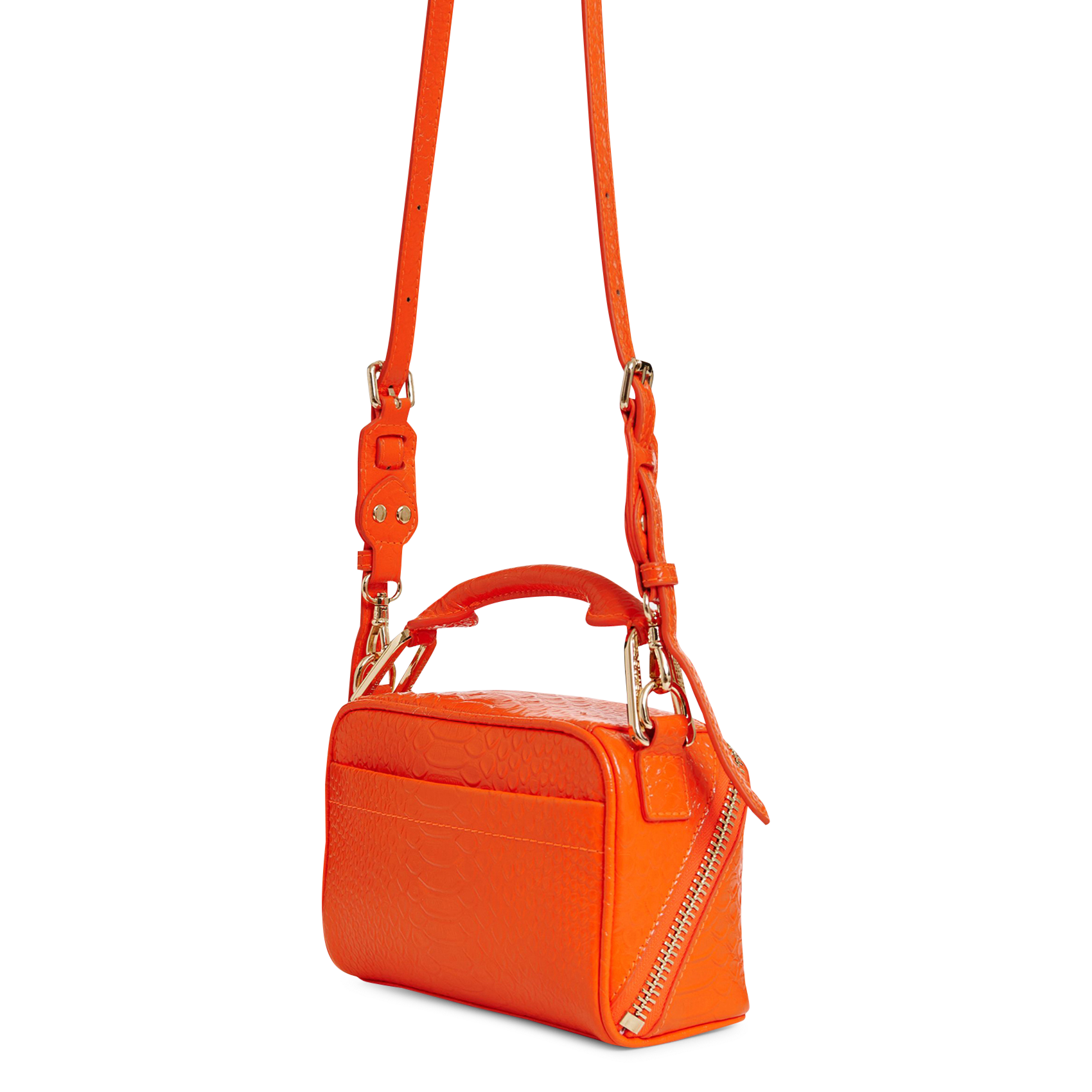 Sac bandoulière en cuir embossé croco jussi ESSENTIEL ANTWERP Orange