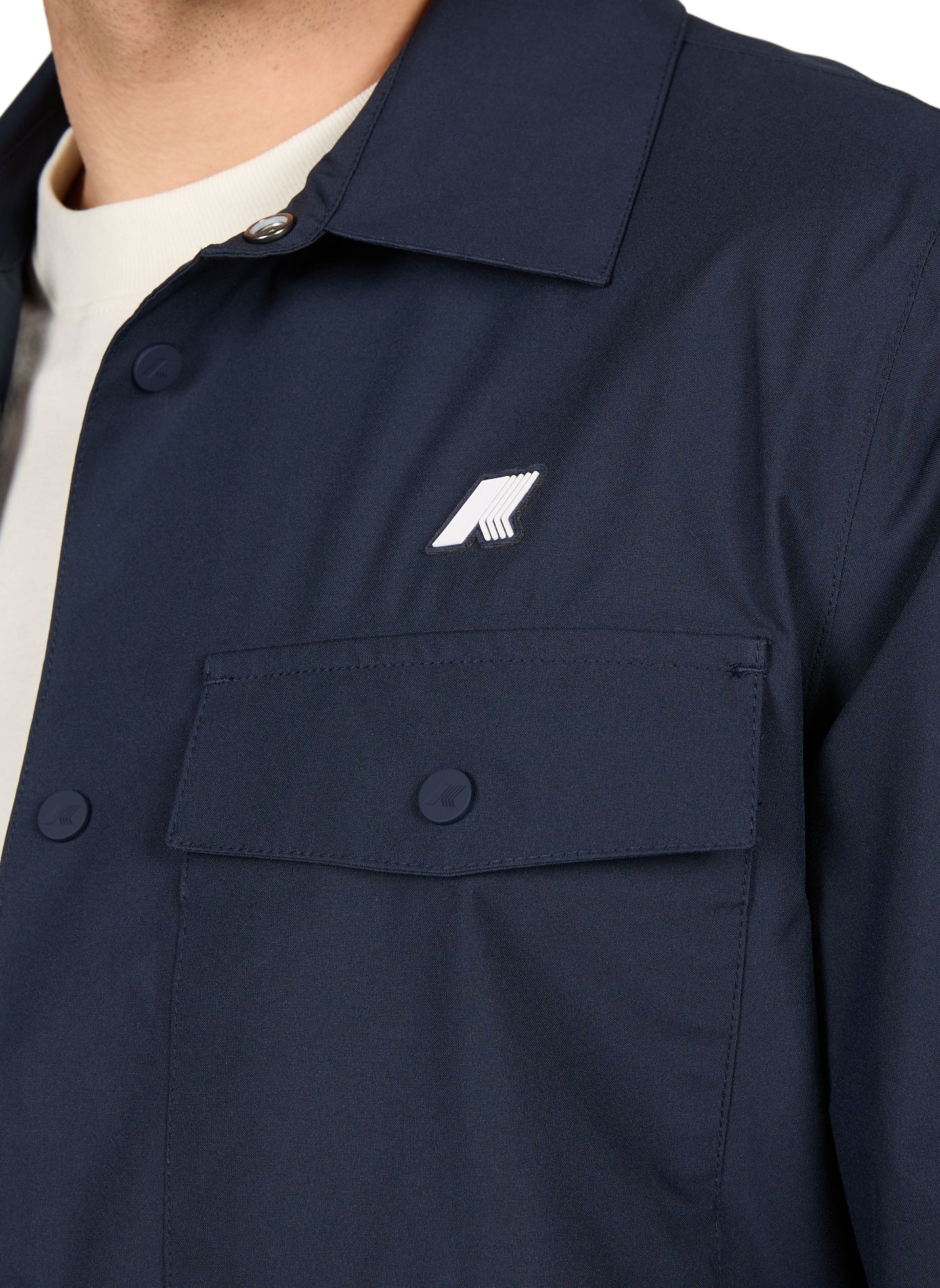 Light waterproof jacket with a classic collar K-WAY Blue
