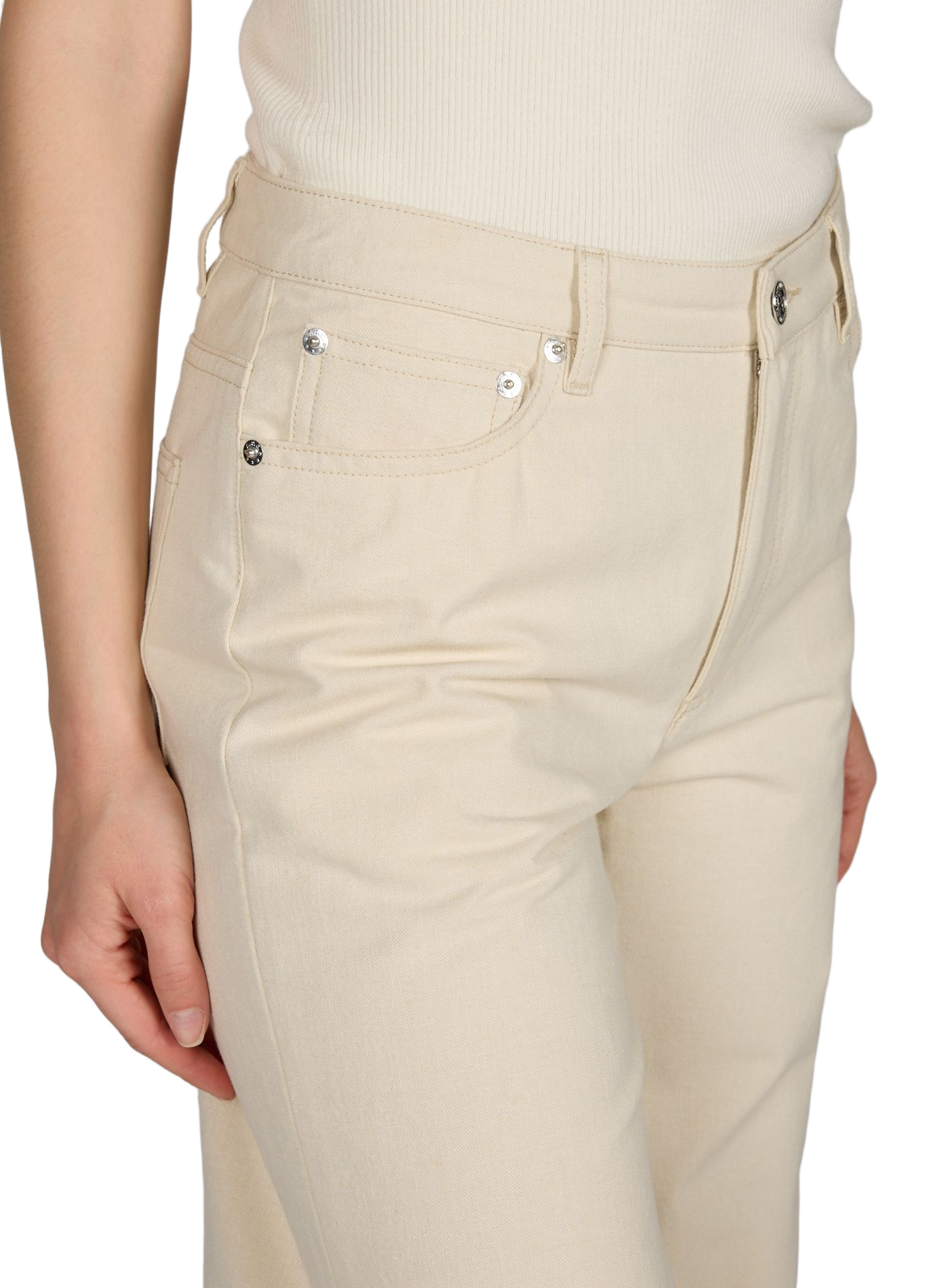 High-waisted Elisabeth jeans in a cotton blend A.P.C. Beige