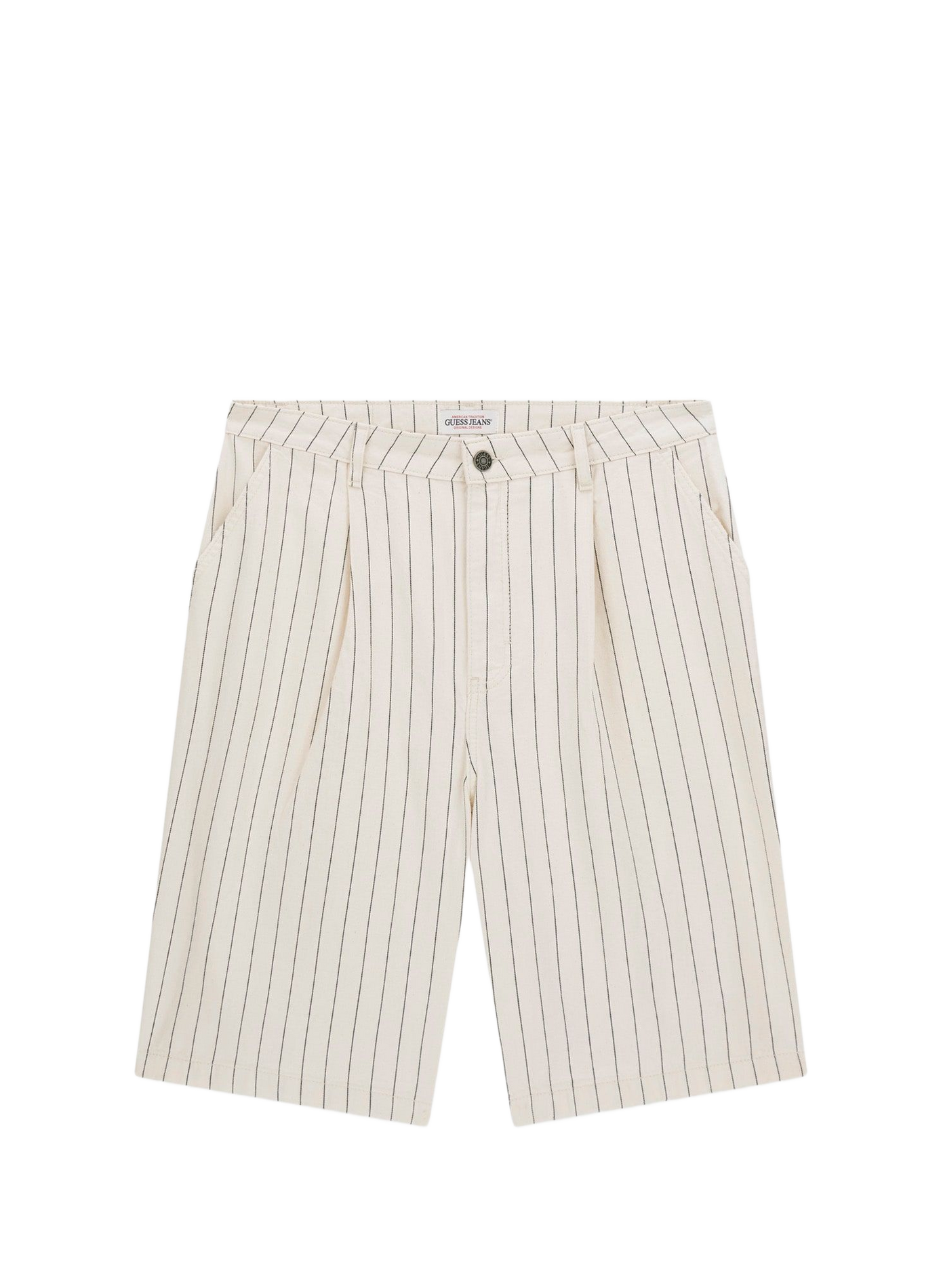 Baggy striped cotton bermuda shorts GUESS Beige