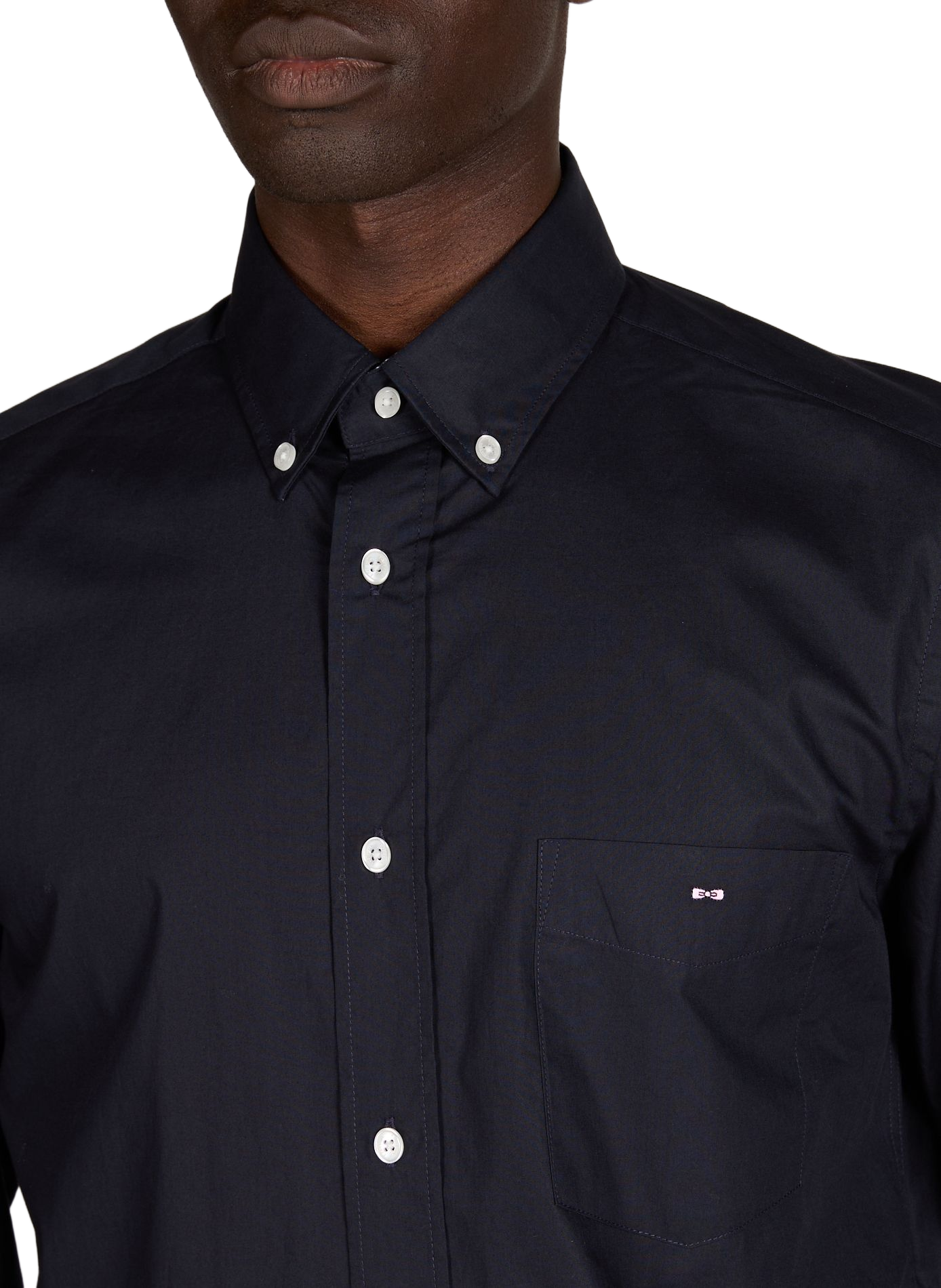 Chemise col américain à manches longues en coton EDEN PARK Bleu