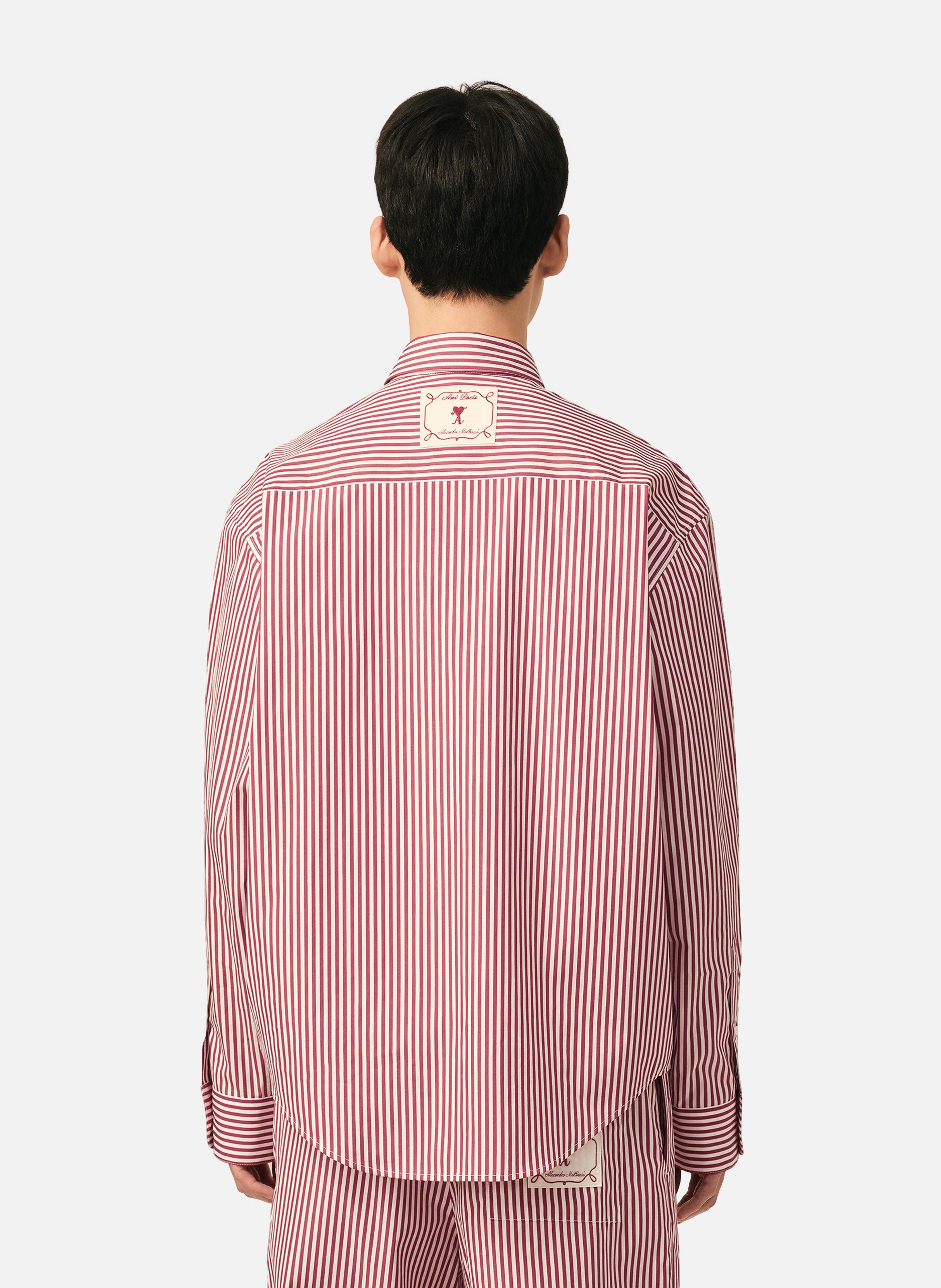 Chemise boxy manches longues unisexe en coton AMI PARIS Blanc