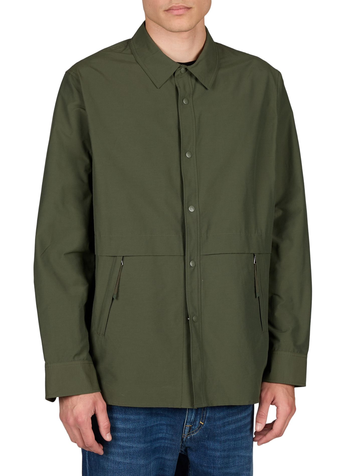Solid overshirt with classic collar AIGLE Khaki