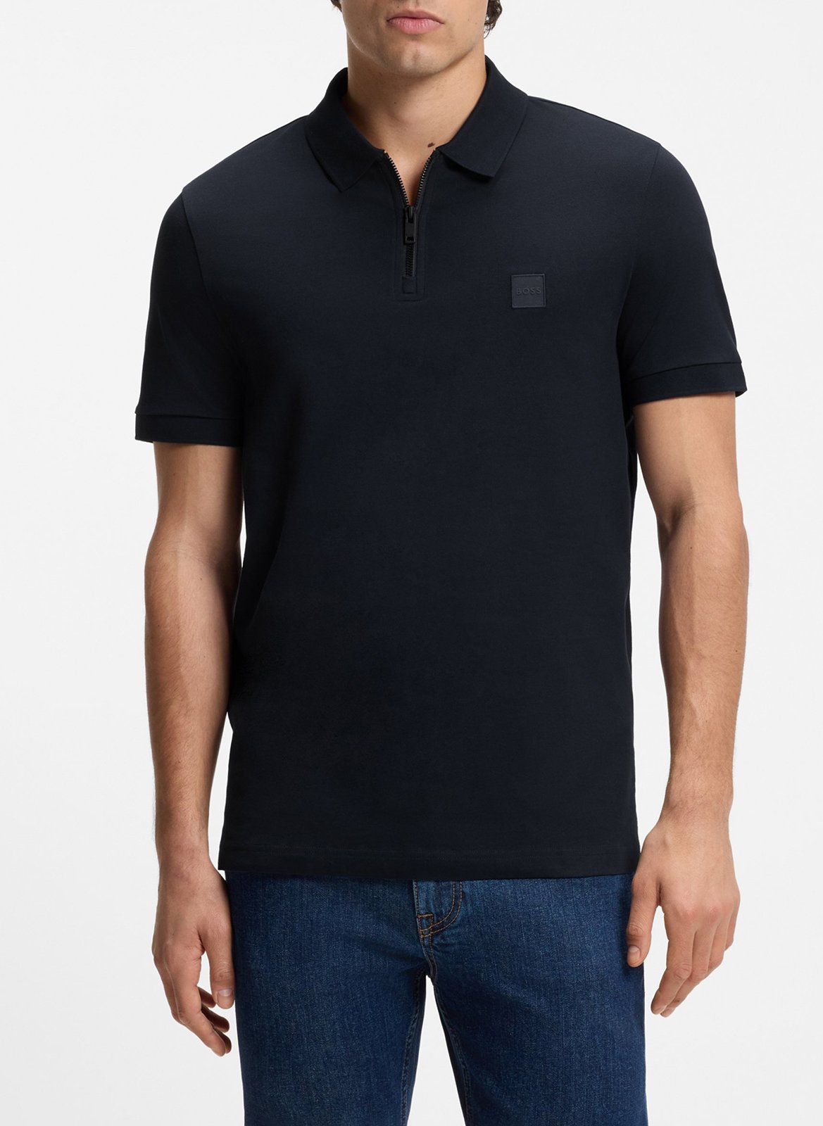 Polo slim-fit en coton mélangé BOSS Bleu