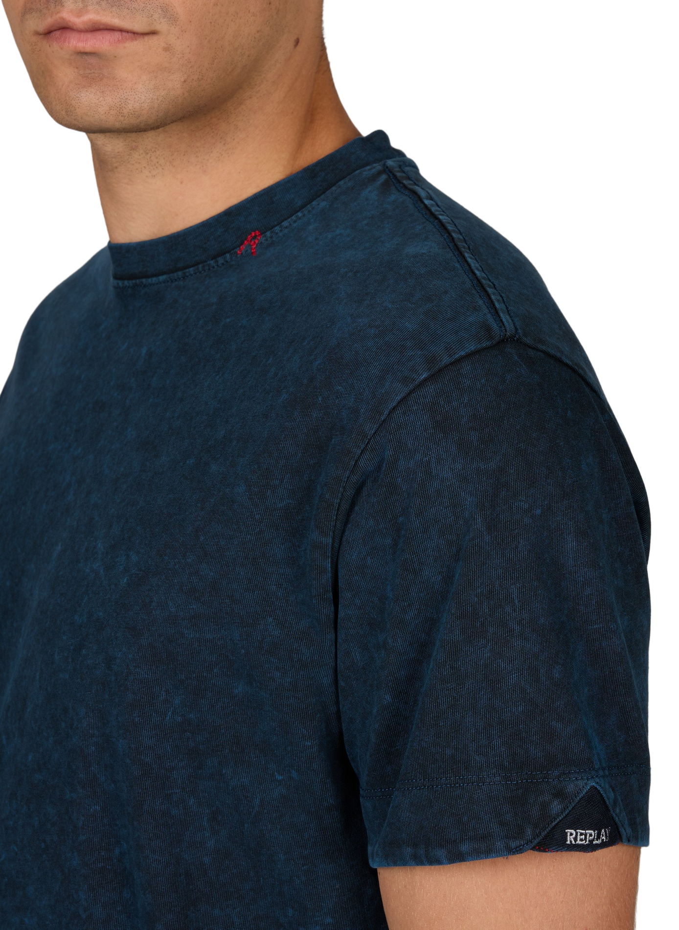 Round neck cotton t-shirt REPLAY Blue
