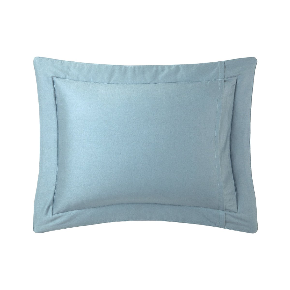 Cache oreiller en satin, triomphe | Bleu YVES DELORME Maison