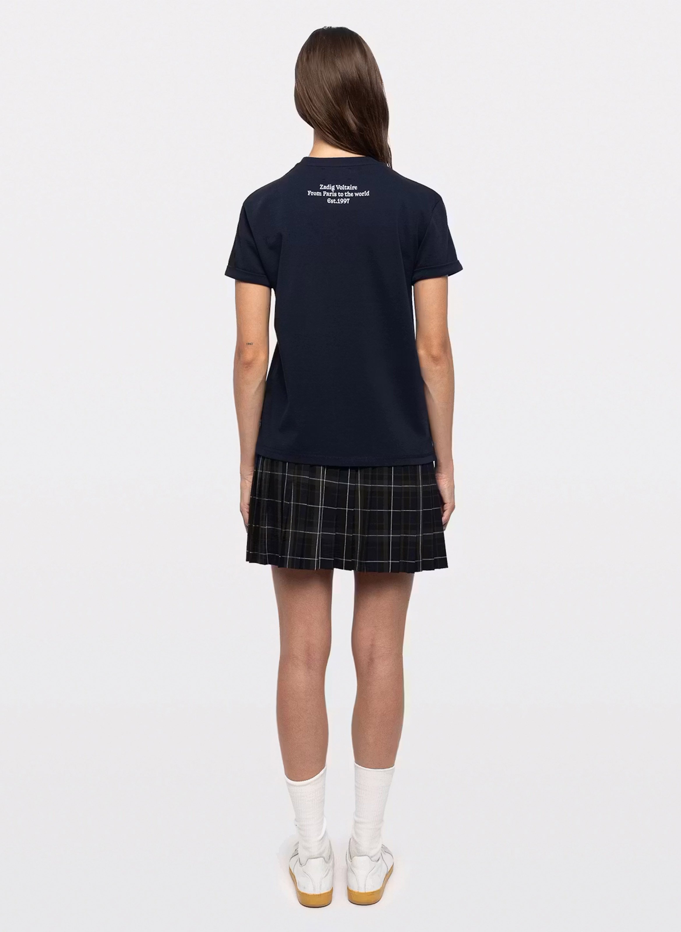 Tee-shirt col rond en coton walko ZADIG&VOLTAIRE Bleu