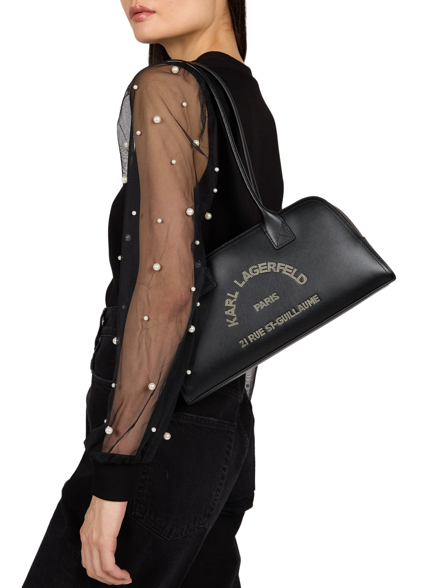 K/Daily leather bag KARL LAGERFELD Black