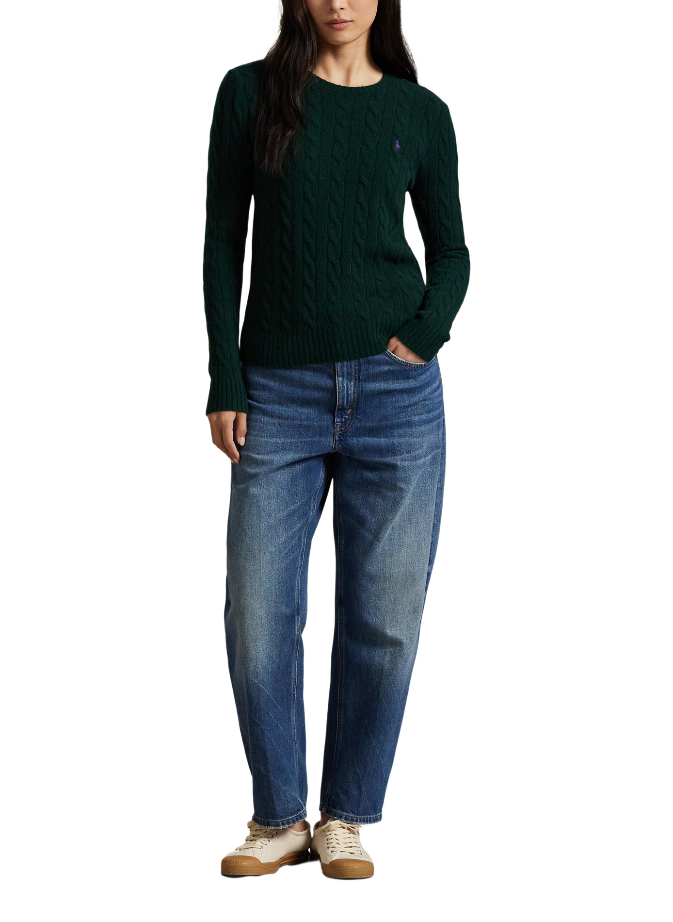 Trui met ronde hals van wol en kasjmier POLO RALPH LAUREN Groen