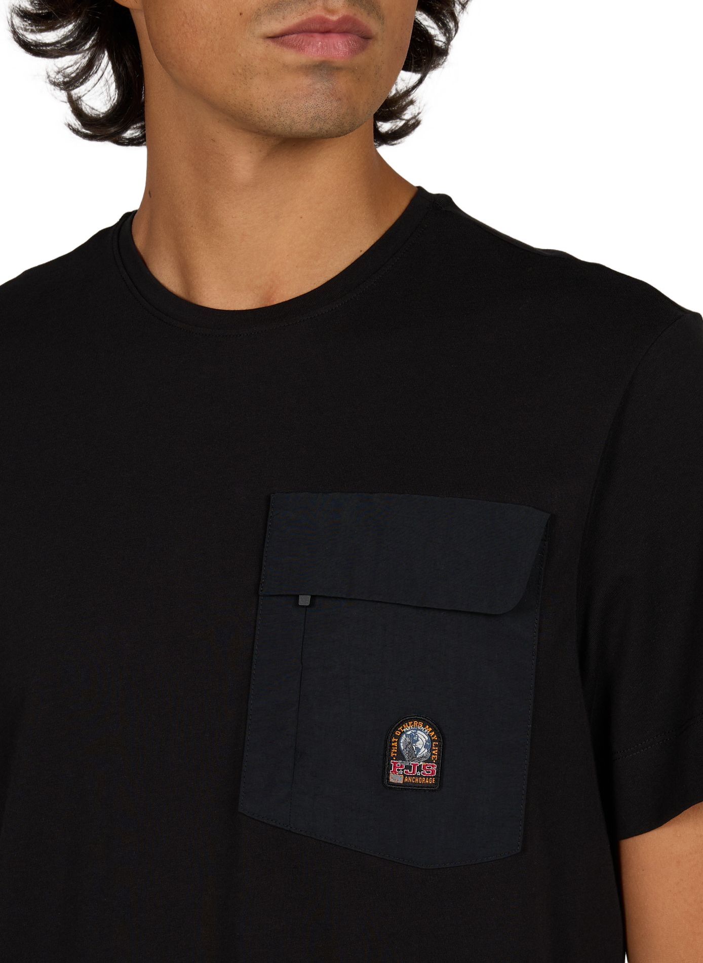 Straight fit blended cotton t-shirt PARAJUMPERS Black