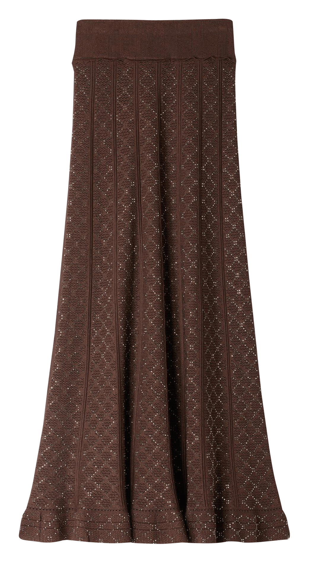 Jupe longue à paillettes SANDRO Marron