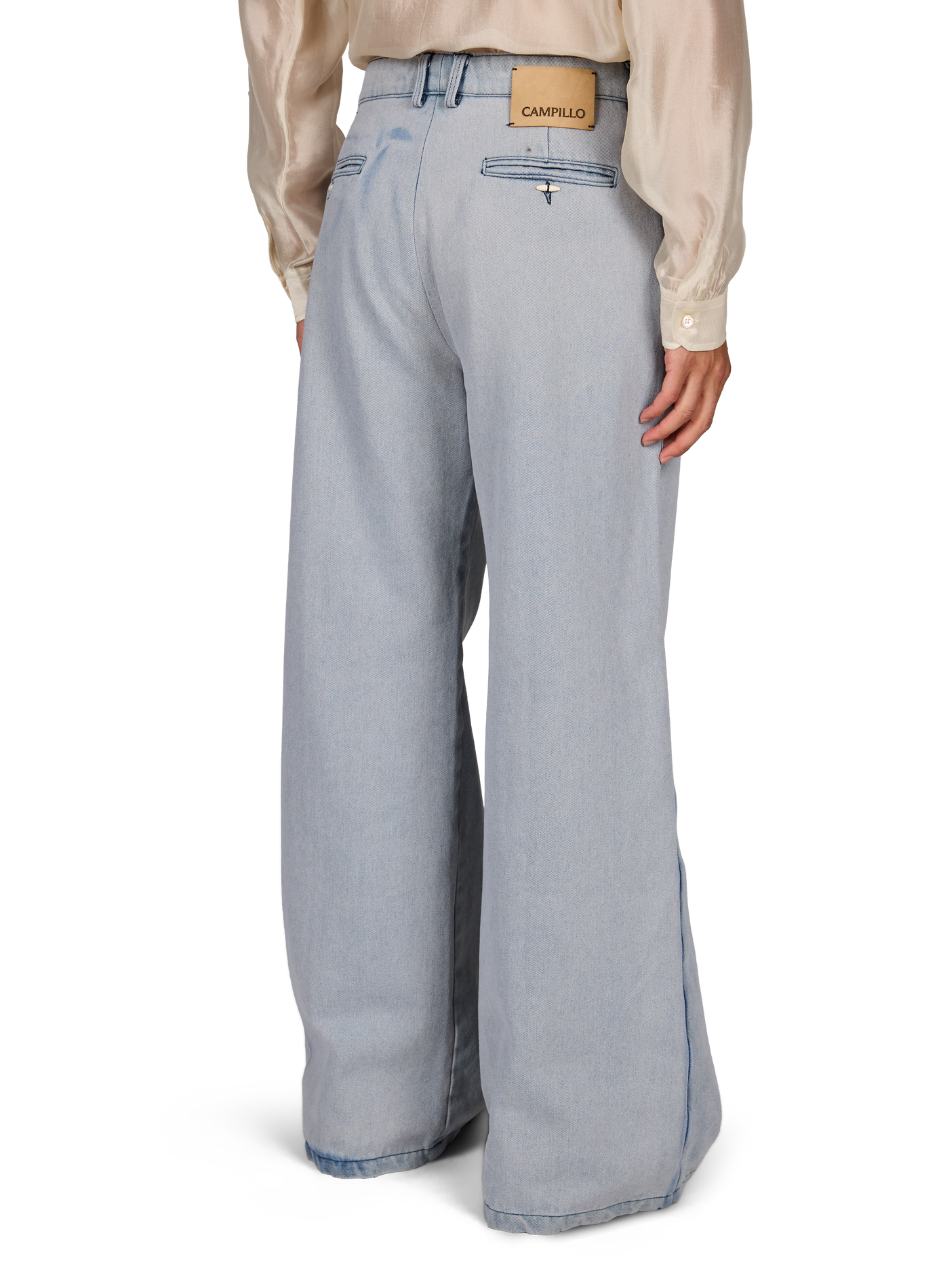 Jean large Decisiones en denim de coton CAMPILLO Bleu