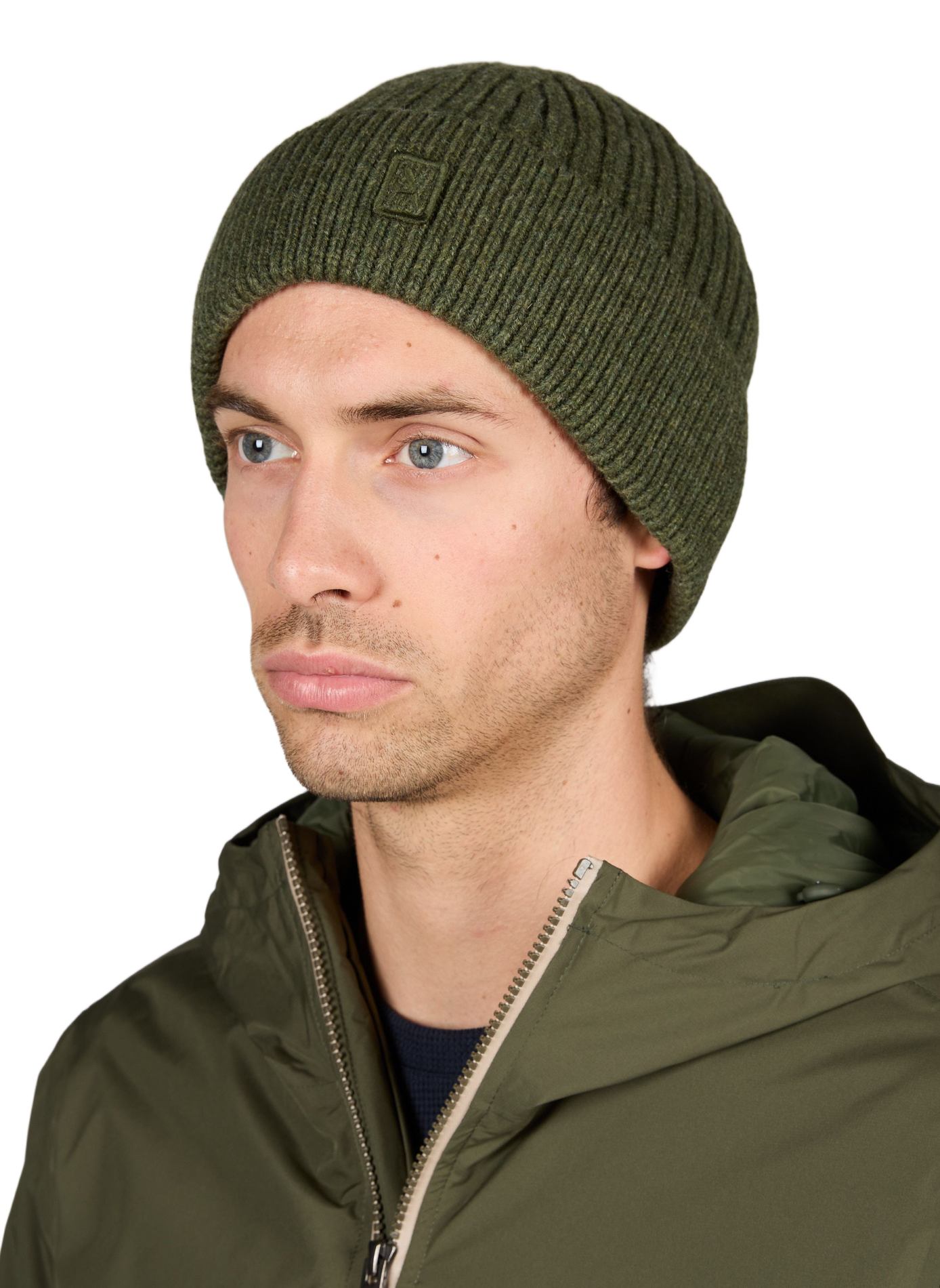 Wool blend knitted hat AIGLE Khaki