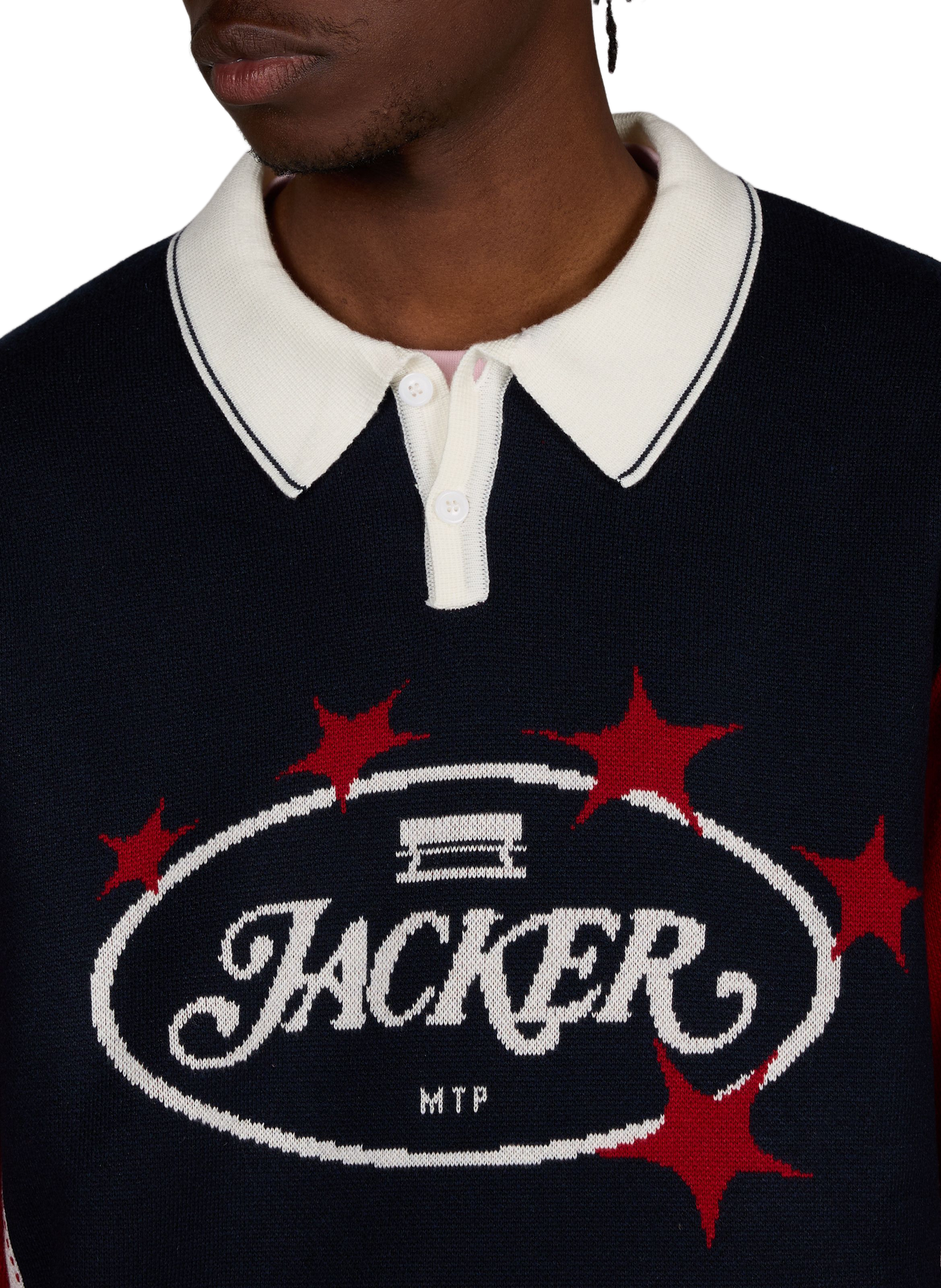 Printed long-sleeve polo JACKER. Multicolour