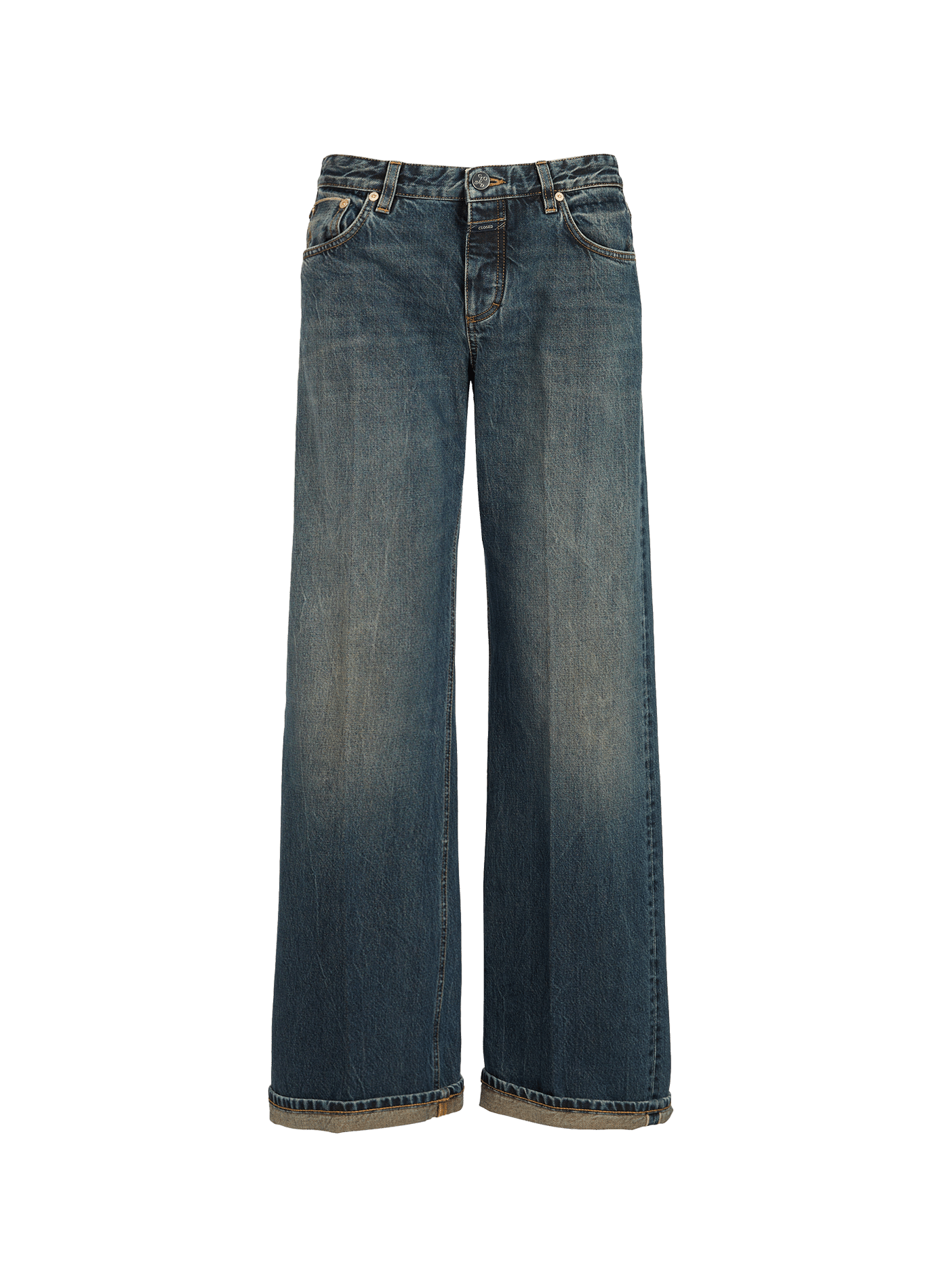 Straight leg wide leg plain jeans CLOSED Blue