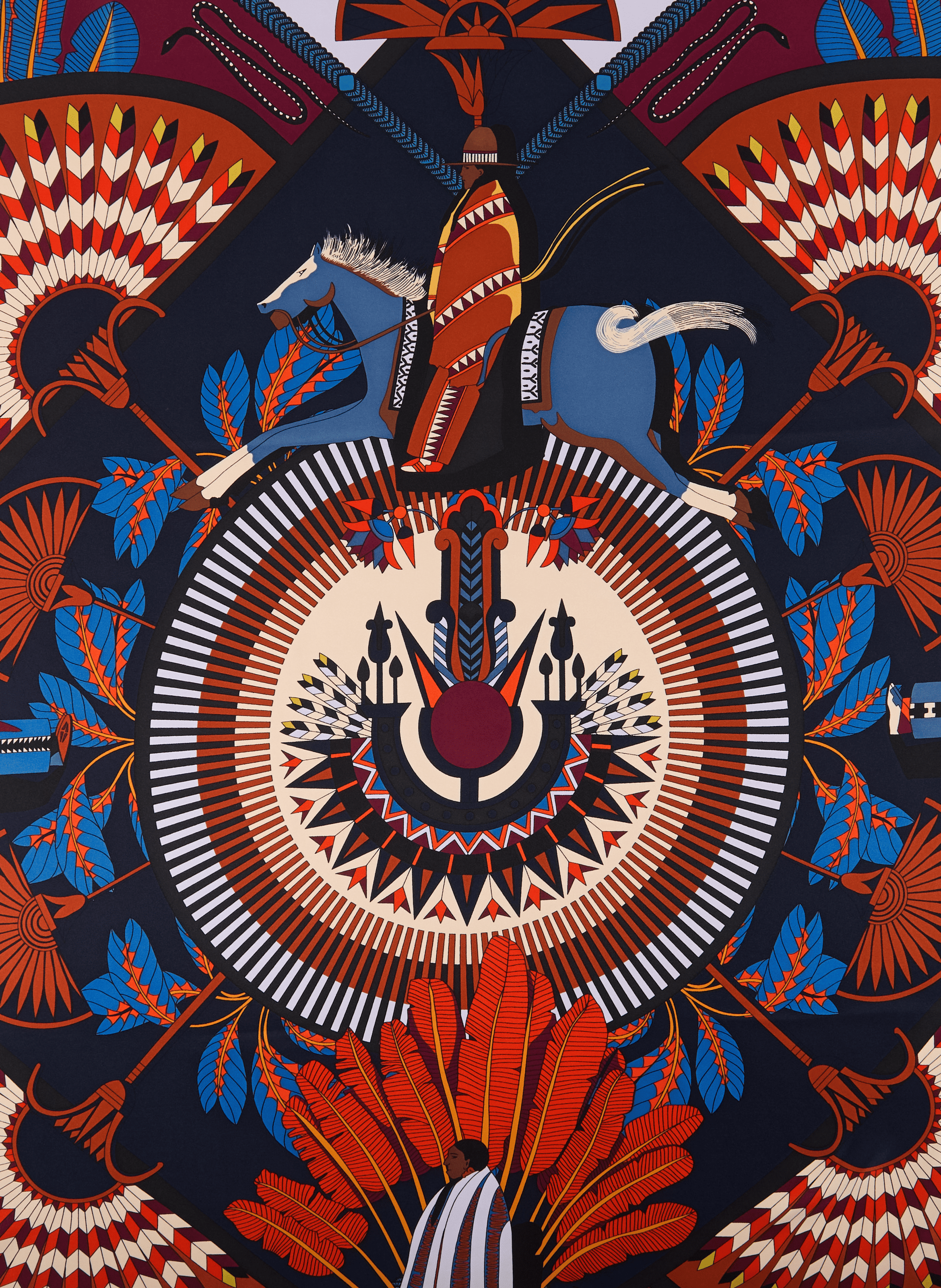 Foulard imprimé Machu Pichu  WILD Bleu