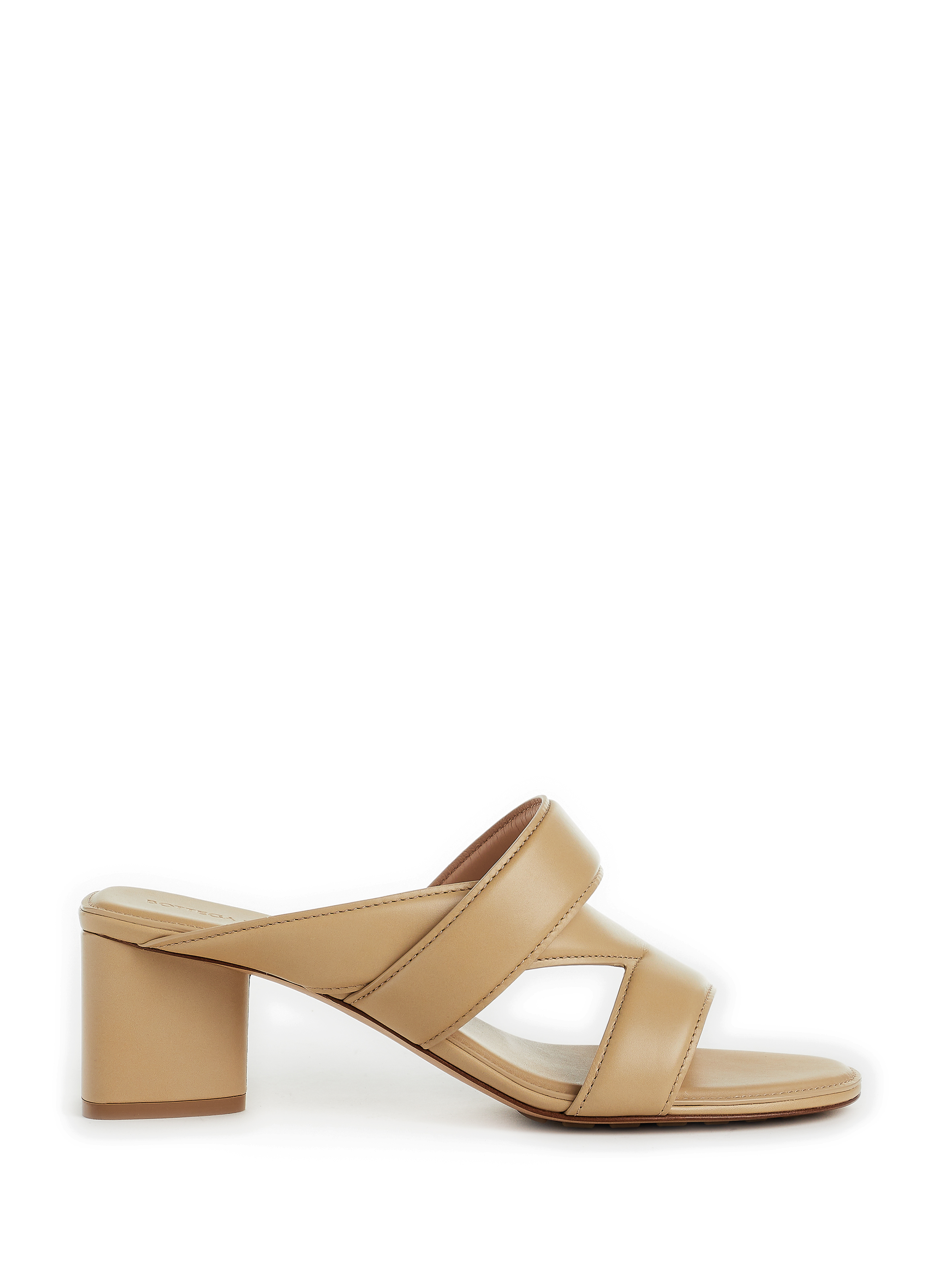 BOTTEGA VENETA Mules croisées en cuir de veau Beige